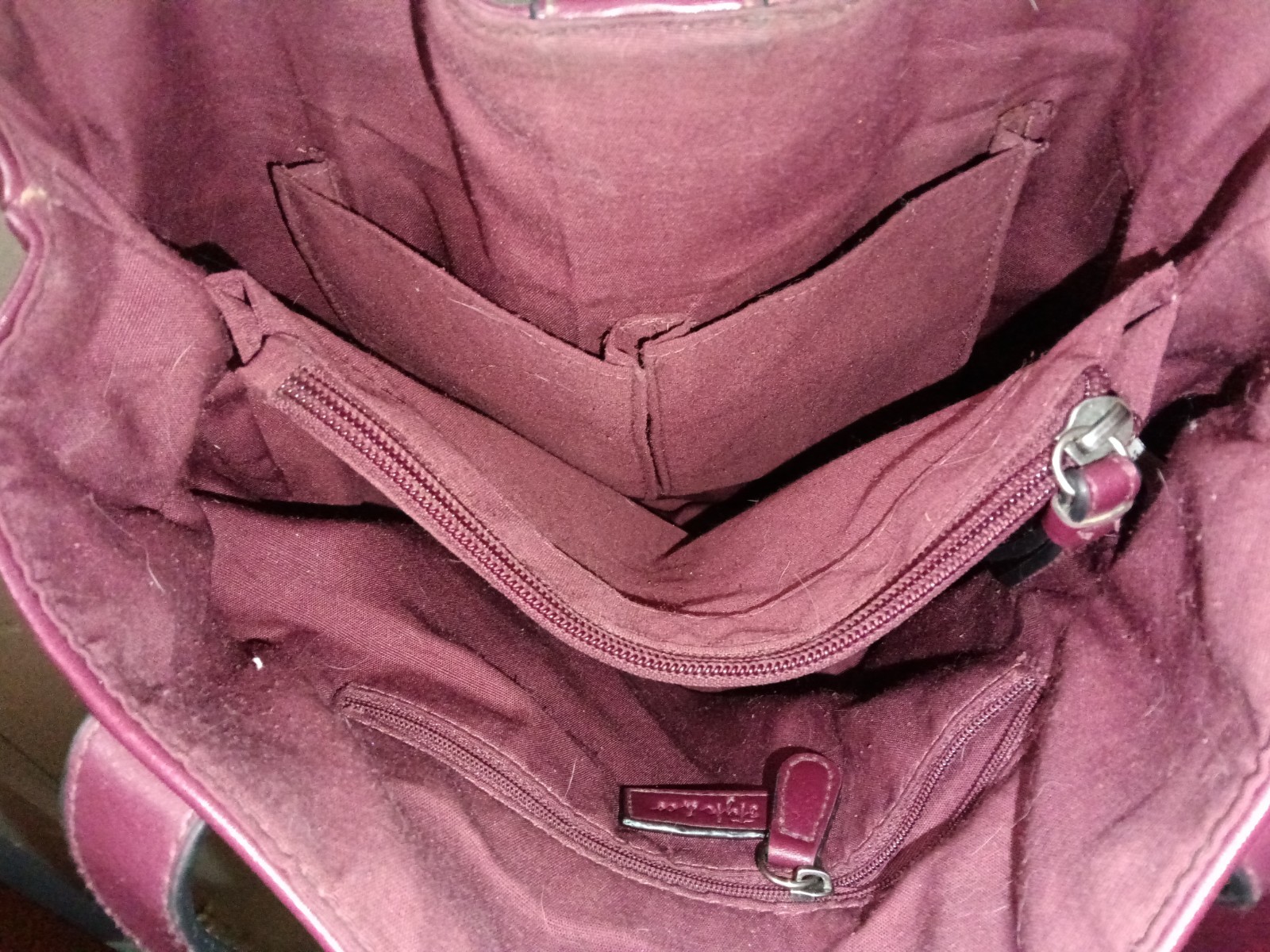 Style & Co Burgundy Shoulder Bag Turn Lock Zip Buckle Accent Silver Hardware