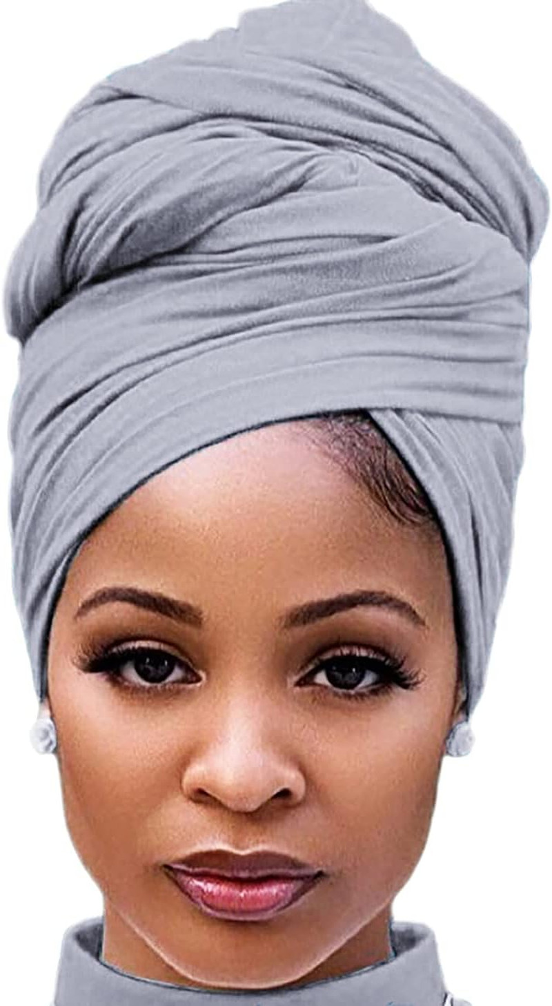 Head Wraps for Black Women Stretch Head Scarf Long African Hair Wraps Turban Hea