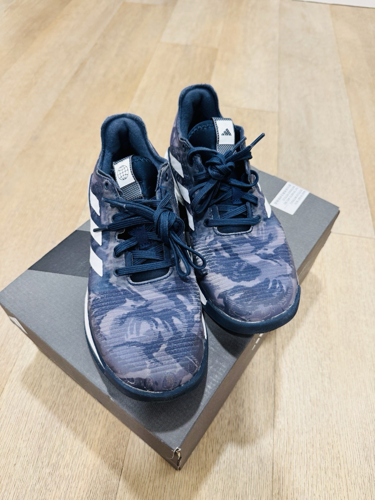 Adidas Crazy flight Volleyball Shoes Women Size 5.5 Navy Camo
