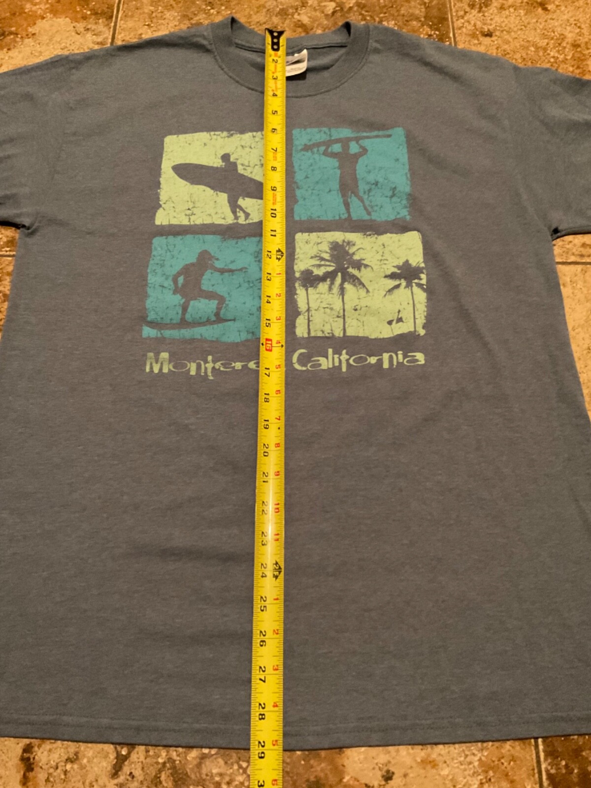 MONTEREY CALIFORNIA GRAPHIC T-SHIRT ( MENS LARGE ) BLUE TONE PREOWNED