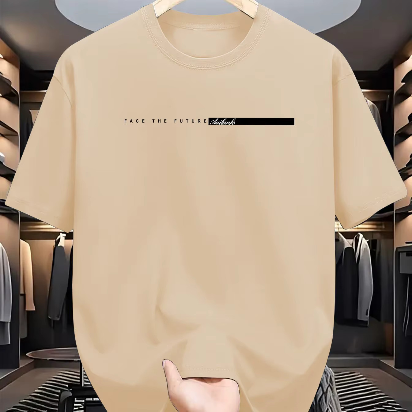 Men’s Summer Cotton Loose Fit Letter Print T Shirt Casual Tee Tshirt Casual Gift