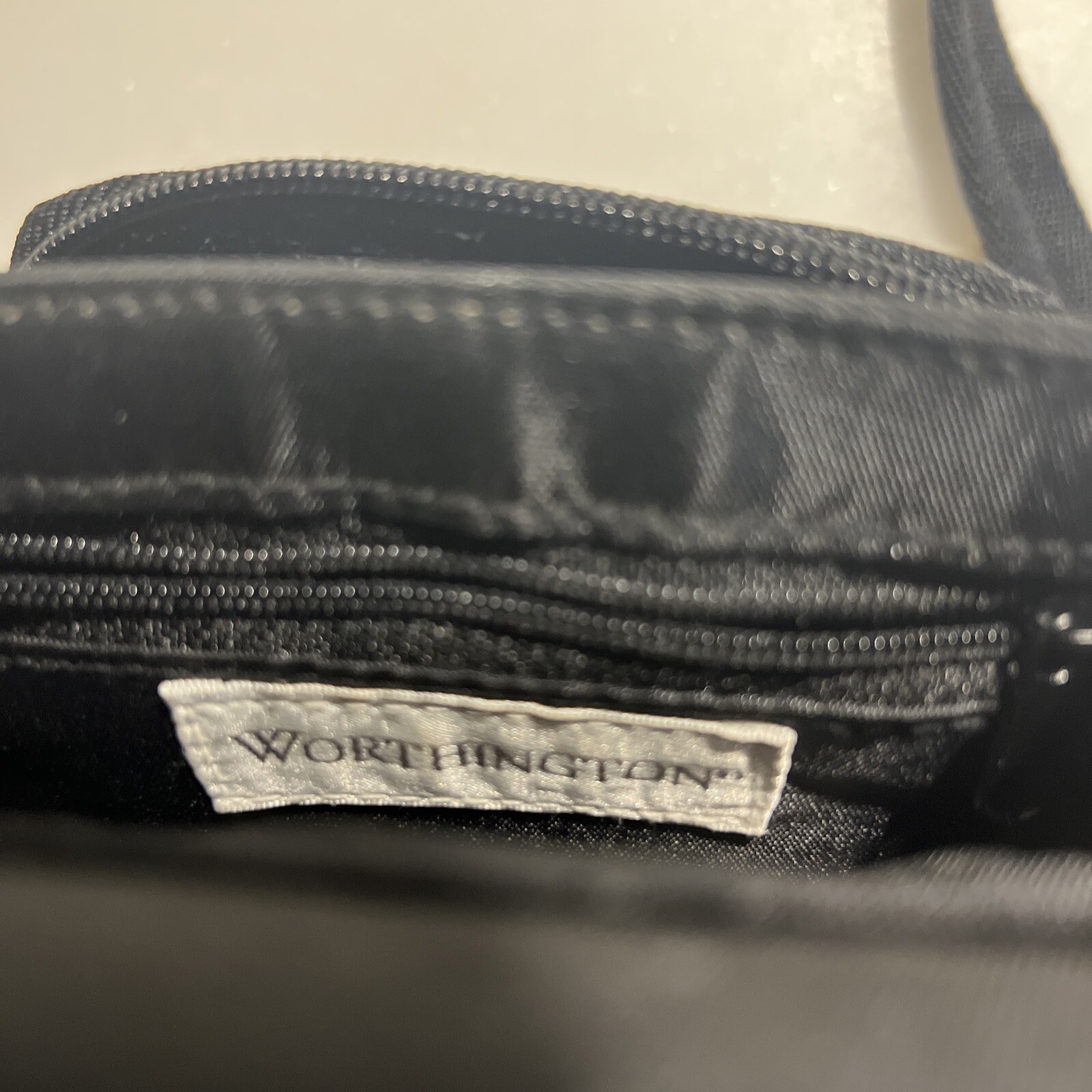 Worthington Small Crossbody Bag Black On Black Approximately 5x7x2-1/2 Compact