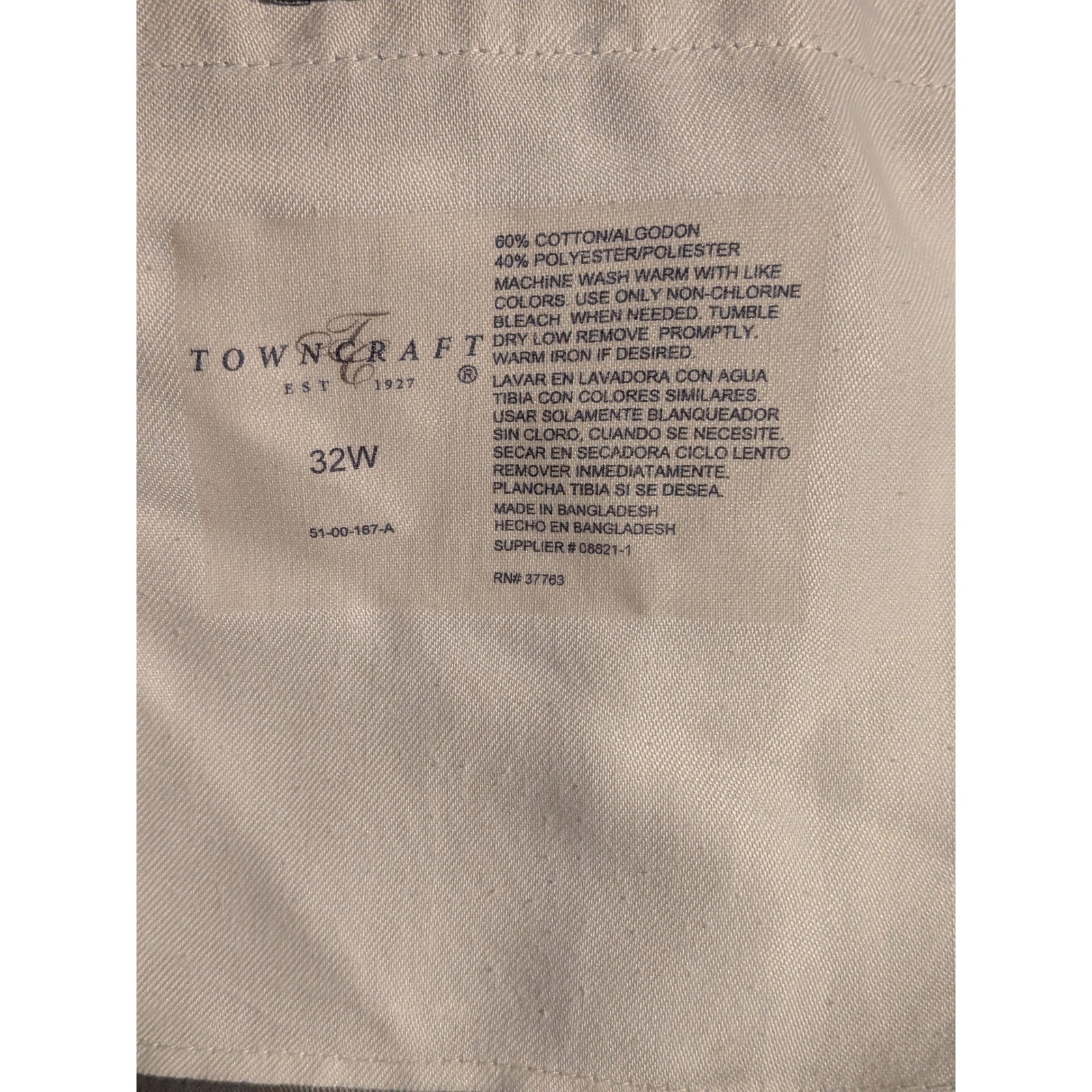 Towncraft Mens Light Gray Elastic Waist Easy Care Stain Release Chino Shorts 32W