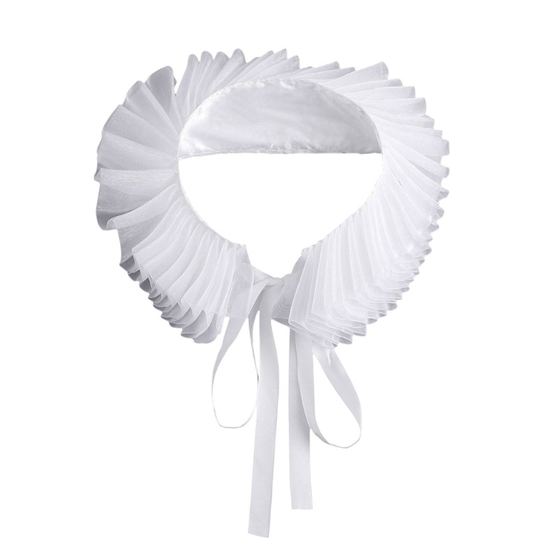 Victorian Renaissance Mesh Ruffle Collar Small Neck Ruff for Halloween Carnivals