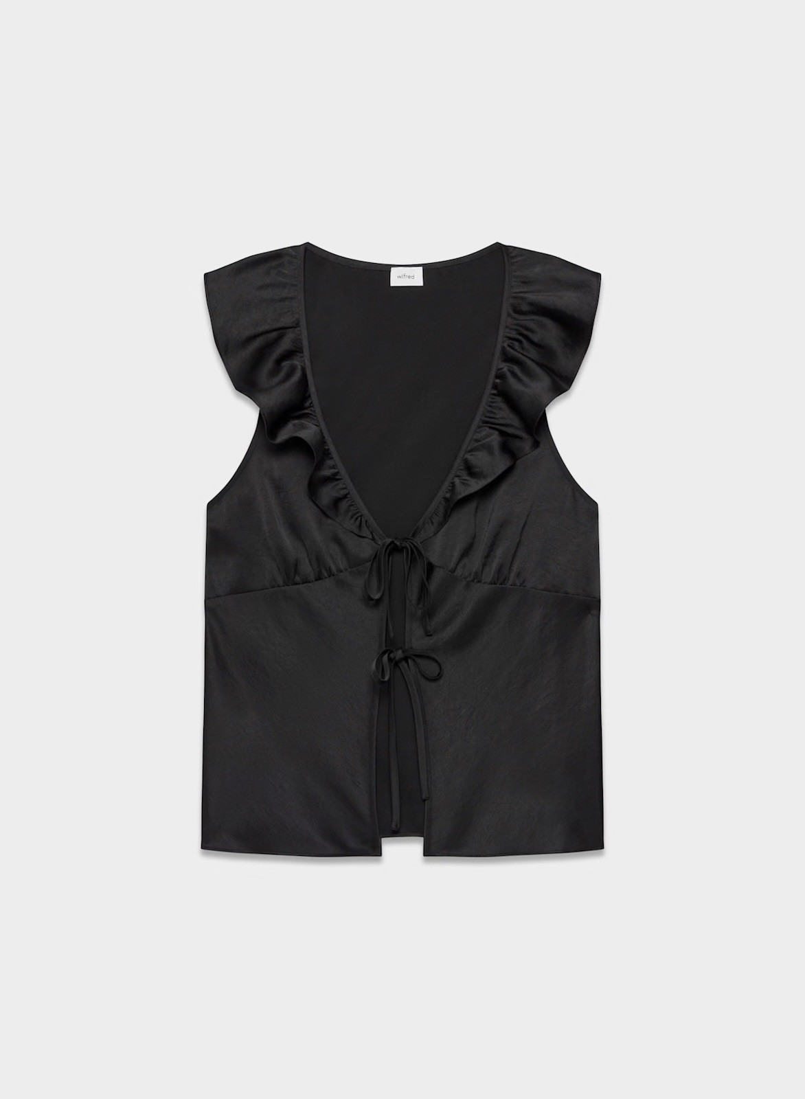 Aritzia Wilfred Women’s Black Tie Front Blouse Size L