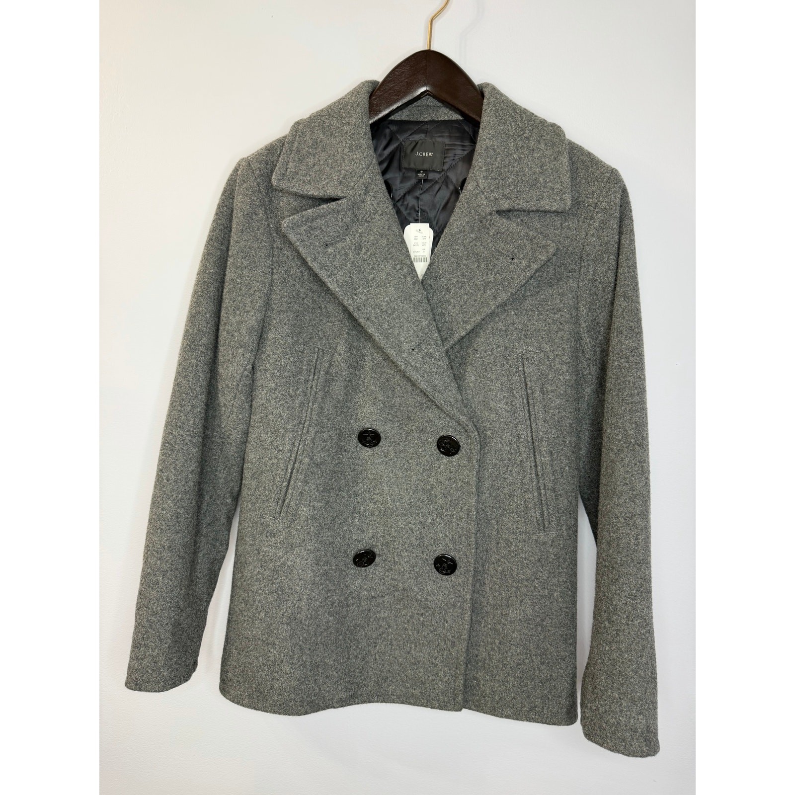 J Crew Dock Peacoat Jacket PrimaLoft Grey Men’s S New Classic Preppy