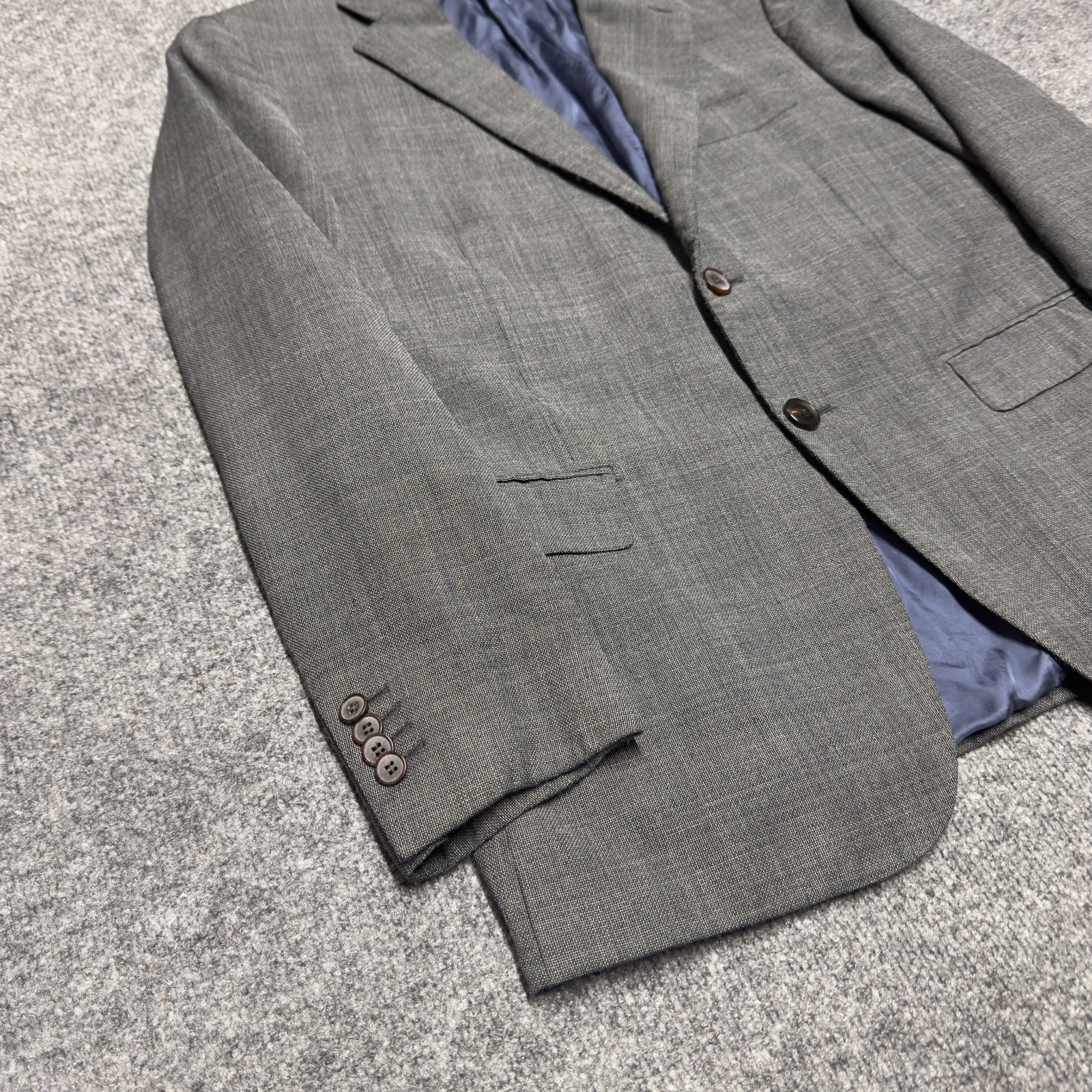 Suitsupply Reda 110 Wool Blazer Notch Men 42S Gray Napoli Hopsack Nailhead