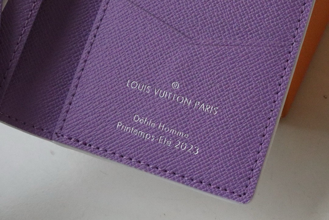 Louis Monogram Comics Passport Wallet White/Purple New