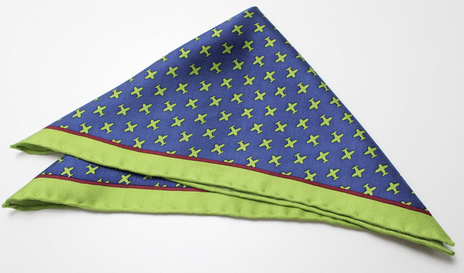 SUITSUPPLY Handkerchief Mens One Size Pure Silk Airplane Graphic Pocket Square
