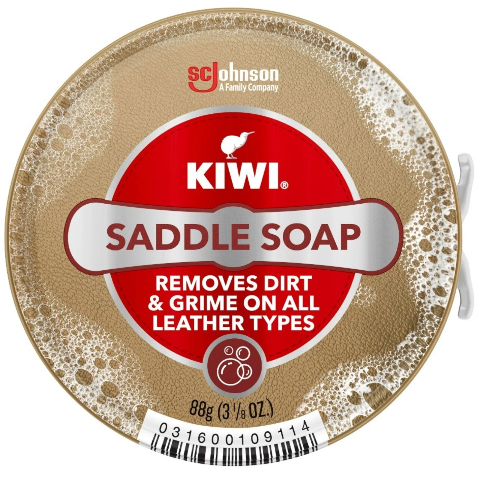Kiwi Saddle Soap 3 1/8 oz Tin Leather Cleaner Preserver All Colors Bulk Discount