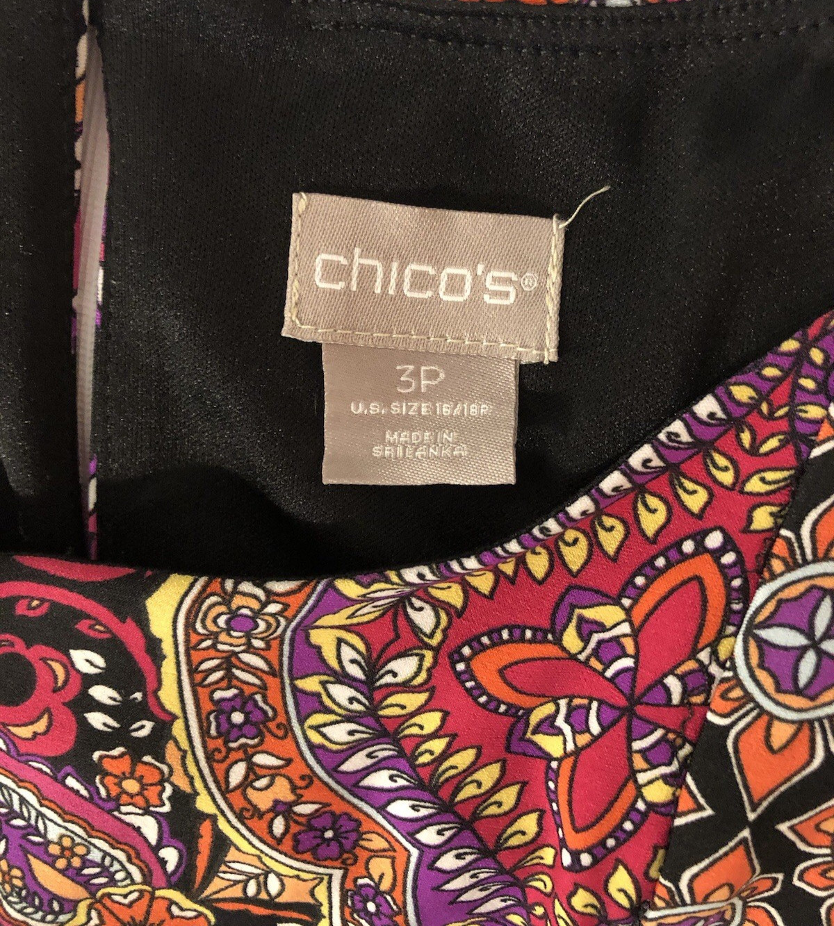 Chico’s Maxi Sleeveless Long Dress SIZE 3 Petite 3P US 16/18 Paisley Multicolor
