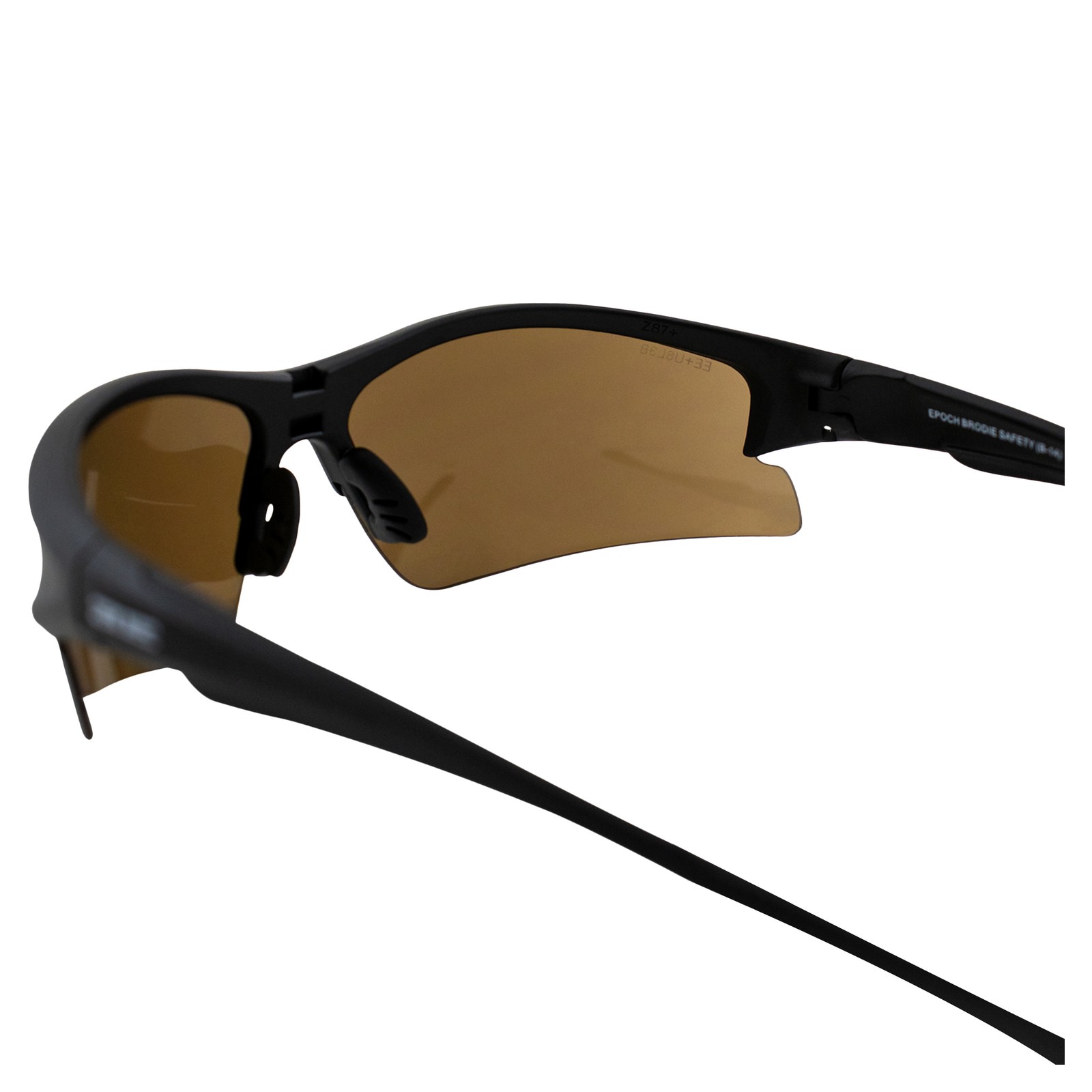 Epoch 1 Golf Sunglasses Black Frame High Clarity Brown Lens