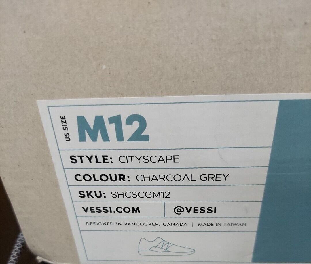 Vessi M12 cityscape charcoal grey shcscgm12. preowned