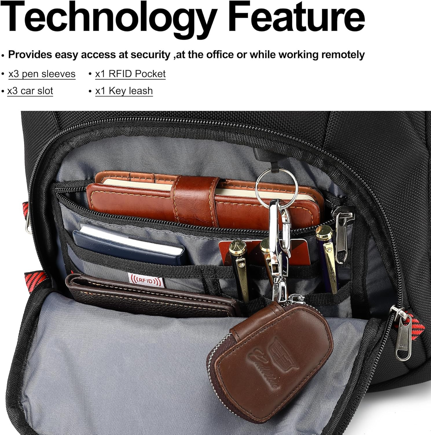 Laptop Backpack for Men, 15.6 Inch Laptop Bag with USB Port, Waterproof Travel W