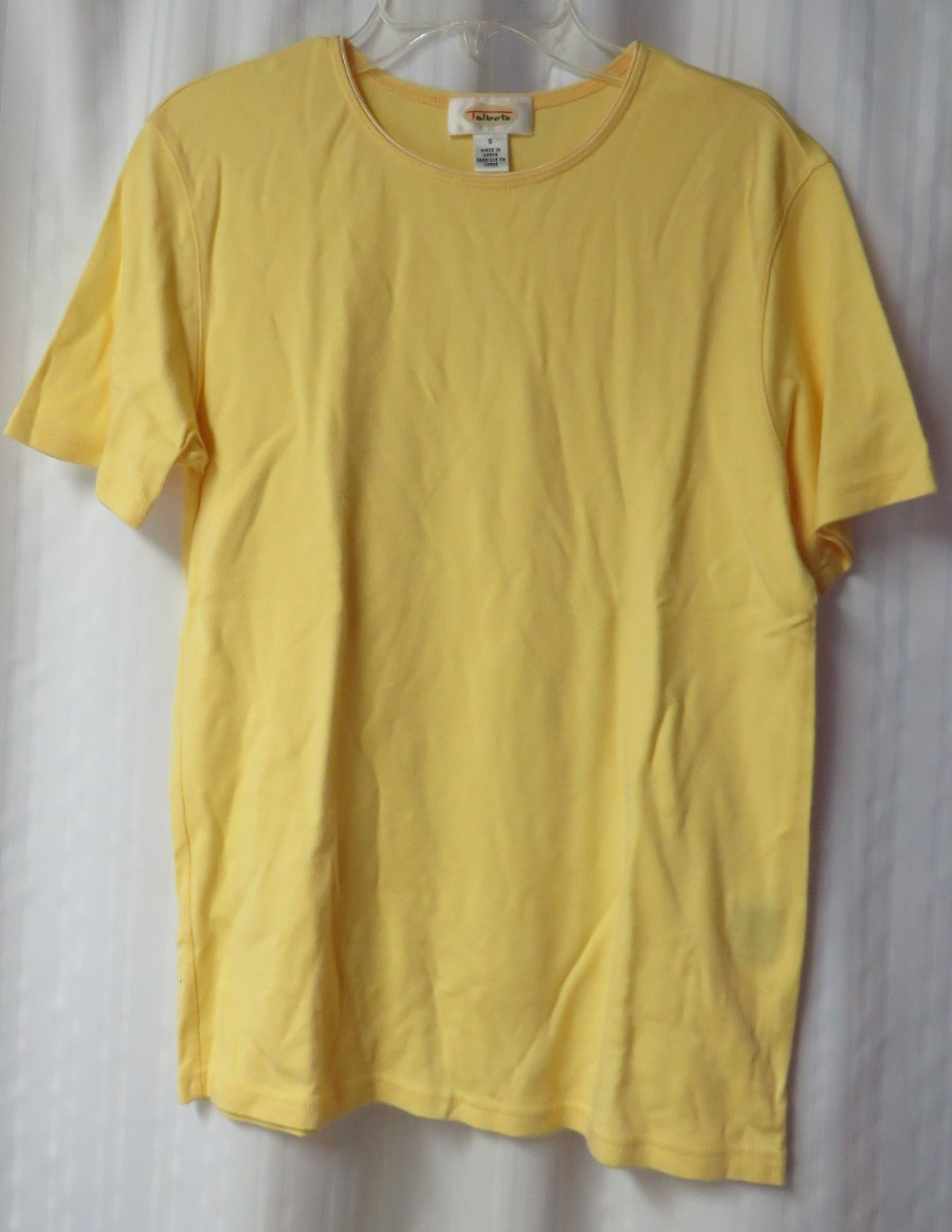 NWT Talbots yellow 3/4 sleeve 100% Baumwolle Cotton top PS with FREE SS tee Sm