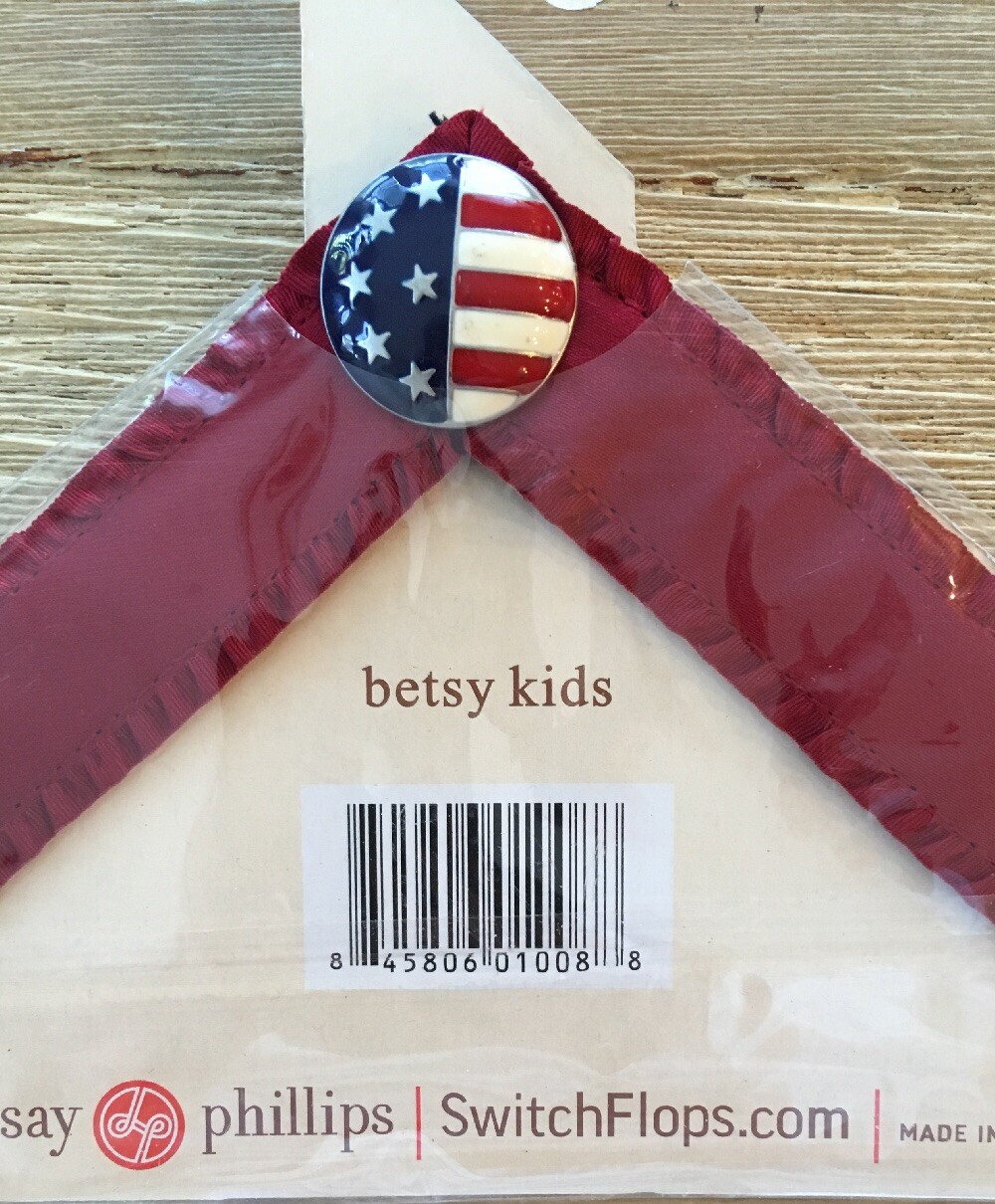 Lindsay Phillips Switchflops Straps Betsy KIDS Size L – USA Flag Red White Blue