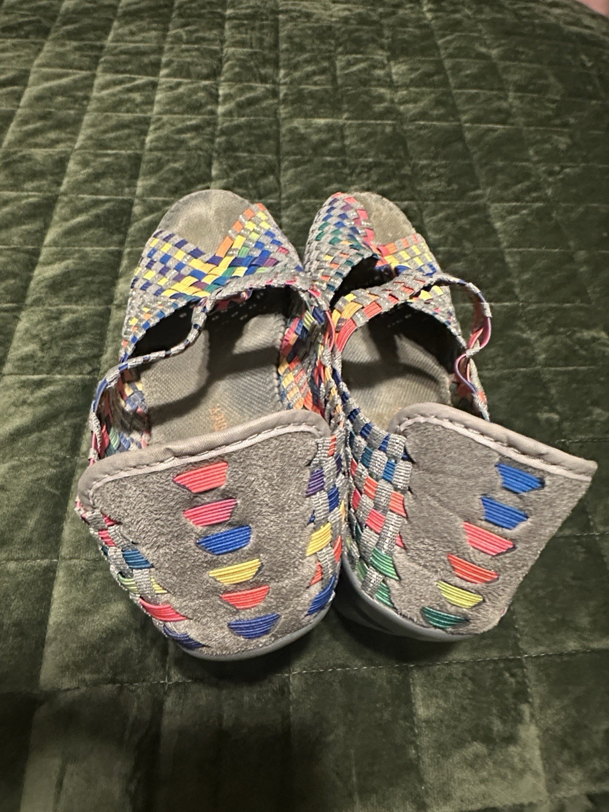 Baretraps Women’s Multicolor Gray Woven Strappy Wedge Slip On Sandals 10