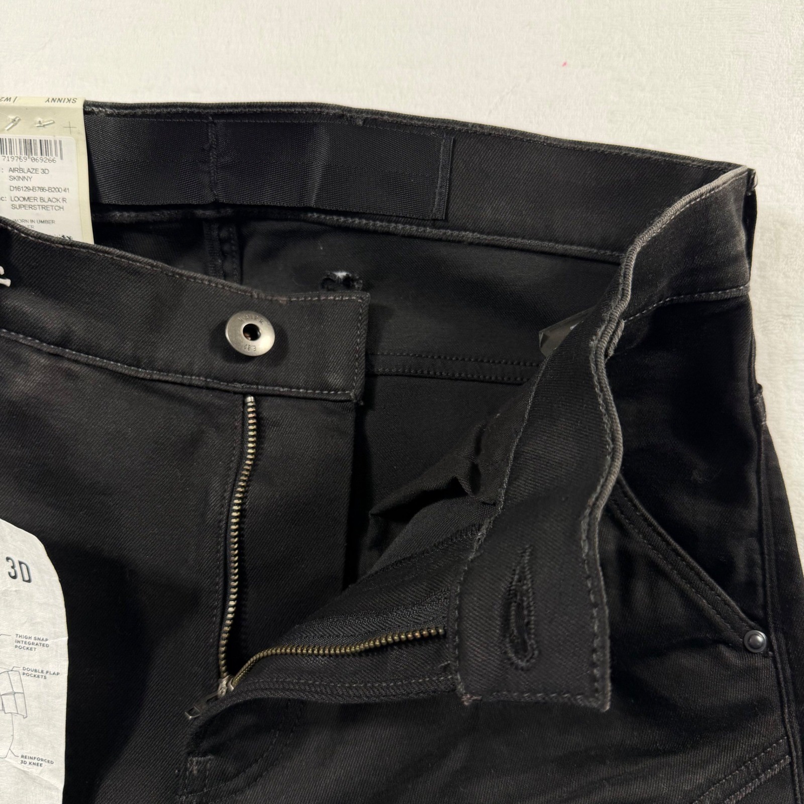 G-Star Raw Airblaze 3D Skinny Jeans Men 29×30 Black Loomer Superstretch NWT $260