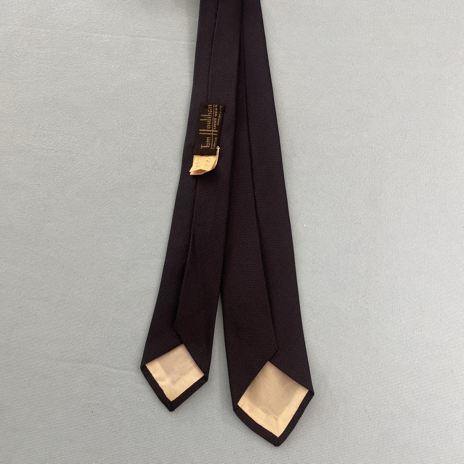 Vtg 50s 60s Tom Houlihan Silk Skinny Tie MCM Art Deco Blue Dot Necktie $3.5 2×53