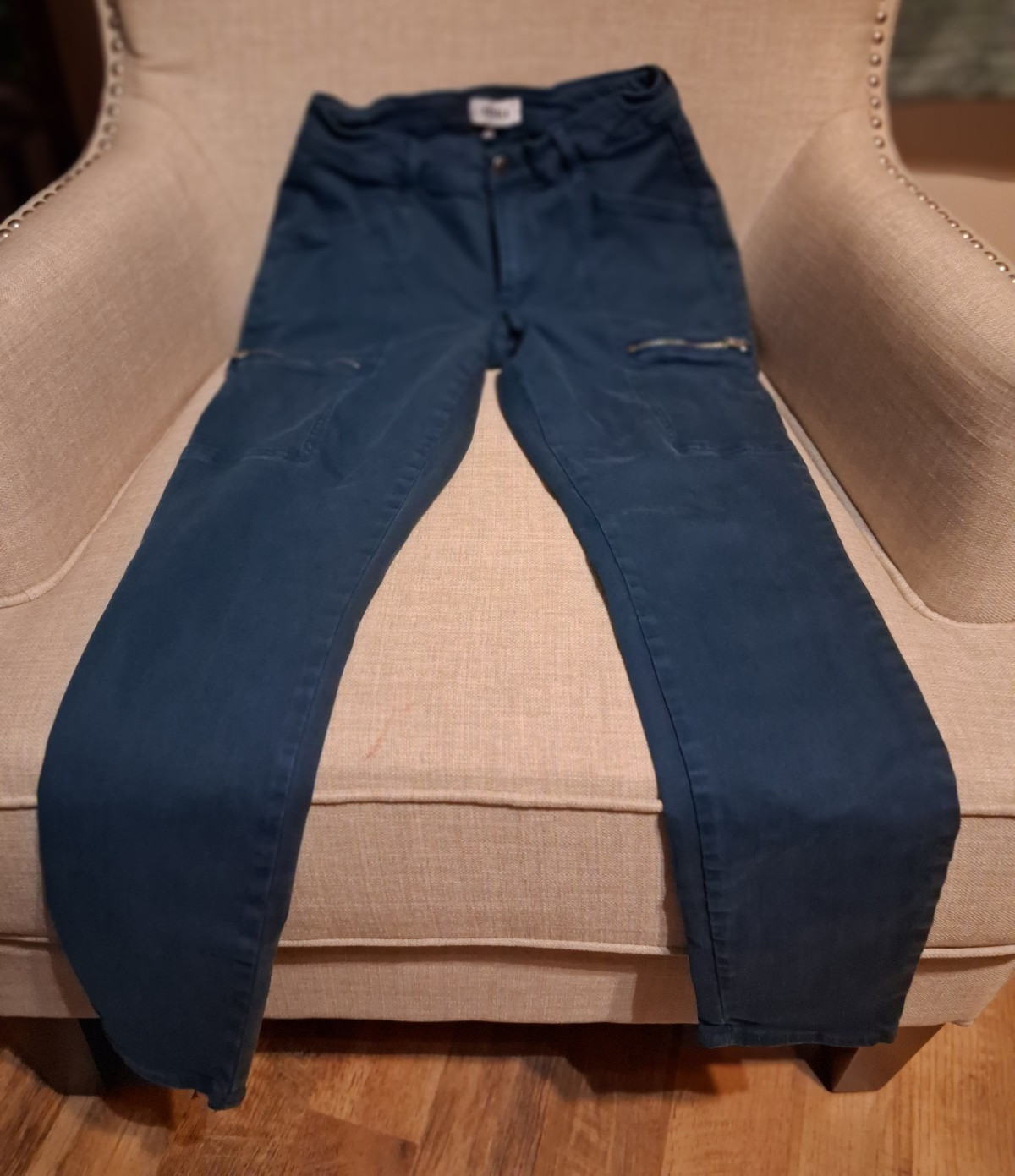 PISTOLA Women’s Blue Cargo Pants Slim Skinny Mid Rise Stretch Size 28