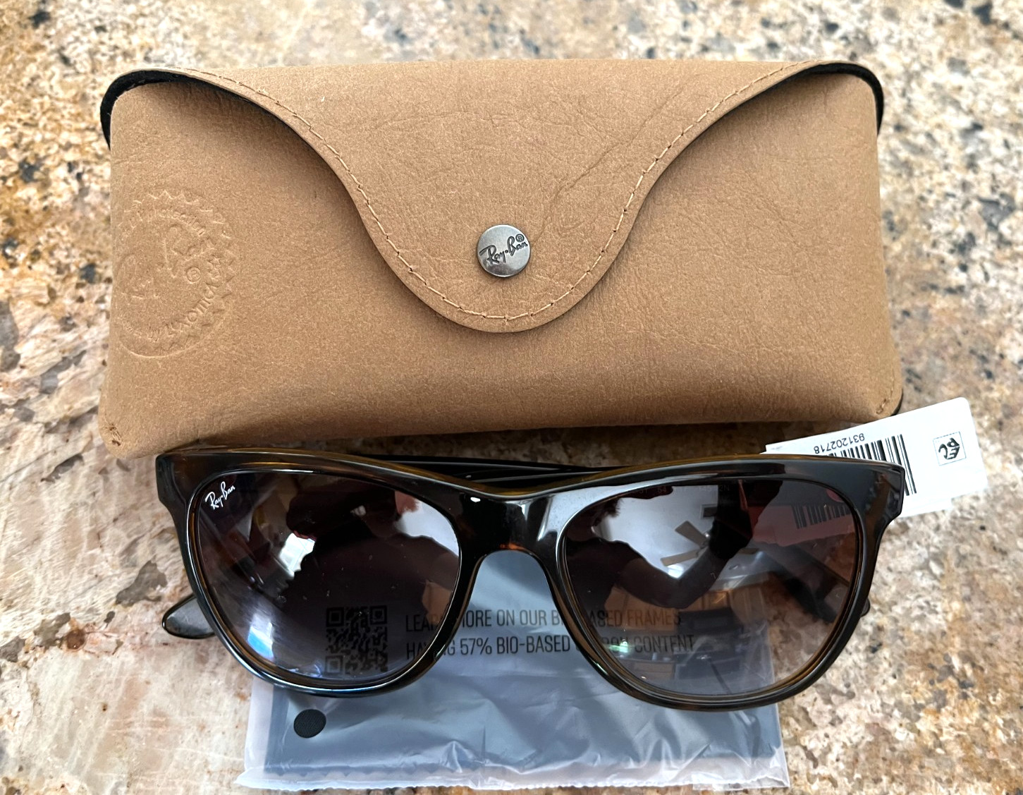NWT RAY-BAN RB4184 Polarized Brown Lenses LIGHT HAVANA Tortoise SUNGLASSES