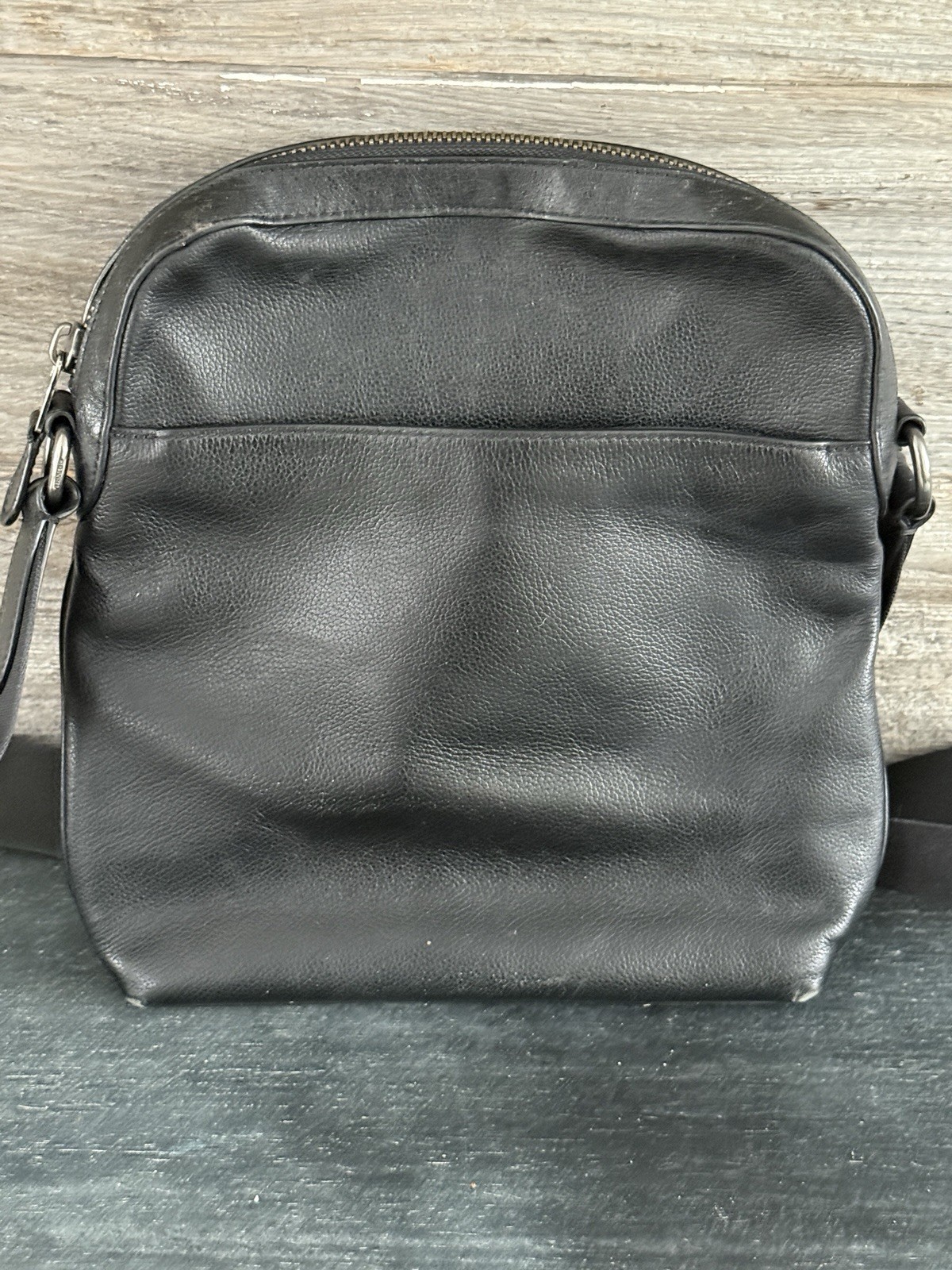 Coach Houston Flight Black Pebble Leather Crossbody Bag F68014 Casual Everyday
