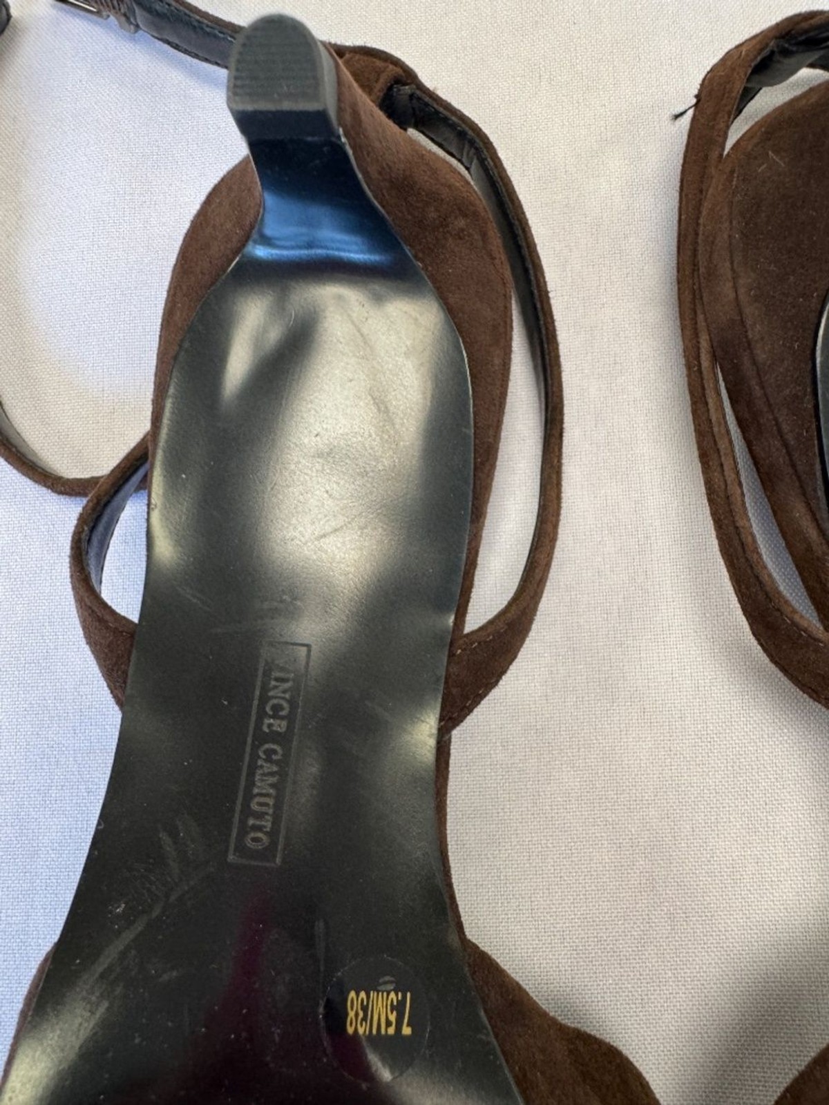 Vince Camuto Brown Suede Irva Slingback Kitten Heel Pumps Size 7.5