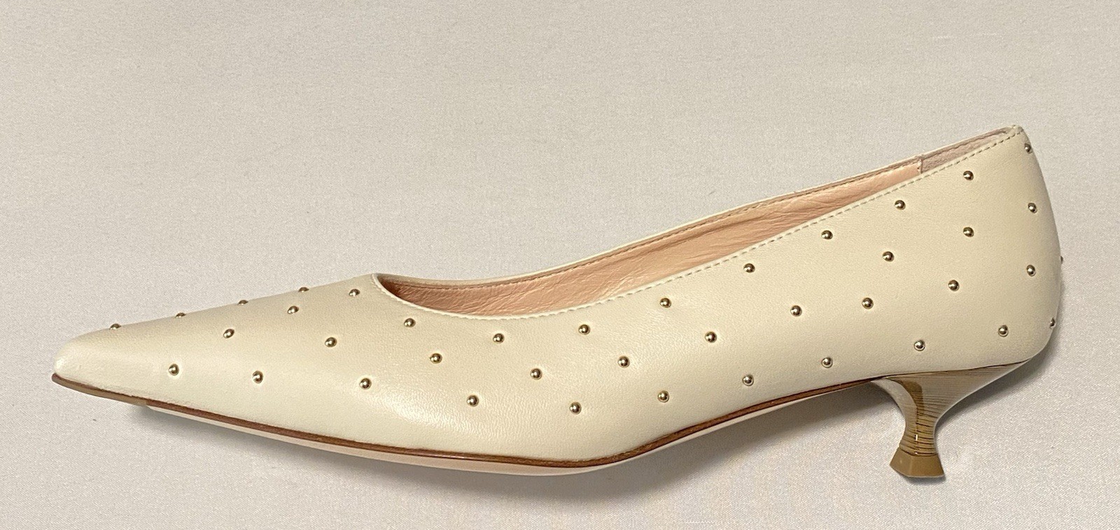 NWOB AGL 30mm Lenor Pumps Stud Embellished Women Kitten Heel EU37/US7 MSRP $495
