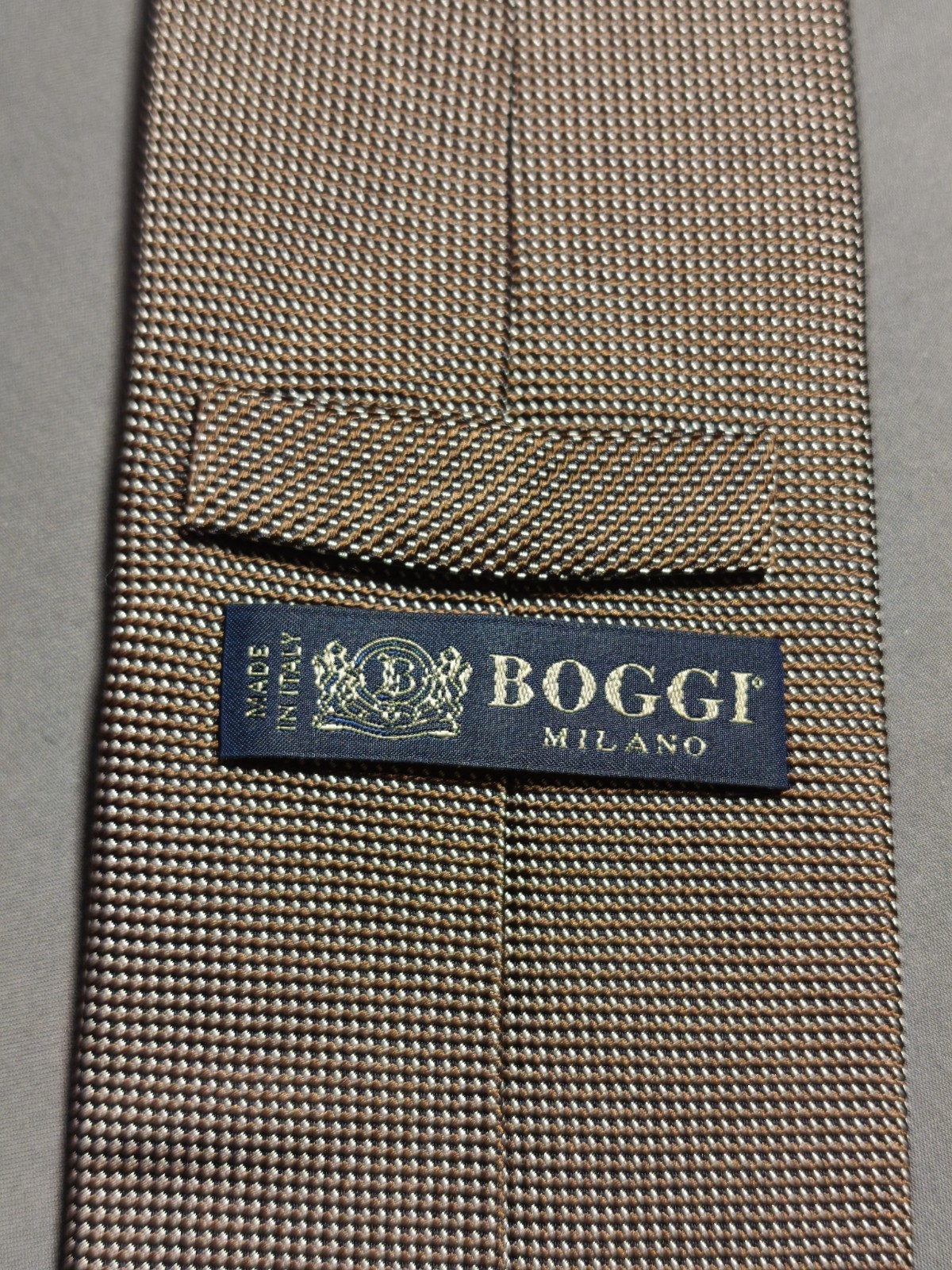 Boggi Milano – Solid Color Silk Jacquard Tie Made in Italy