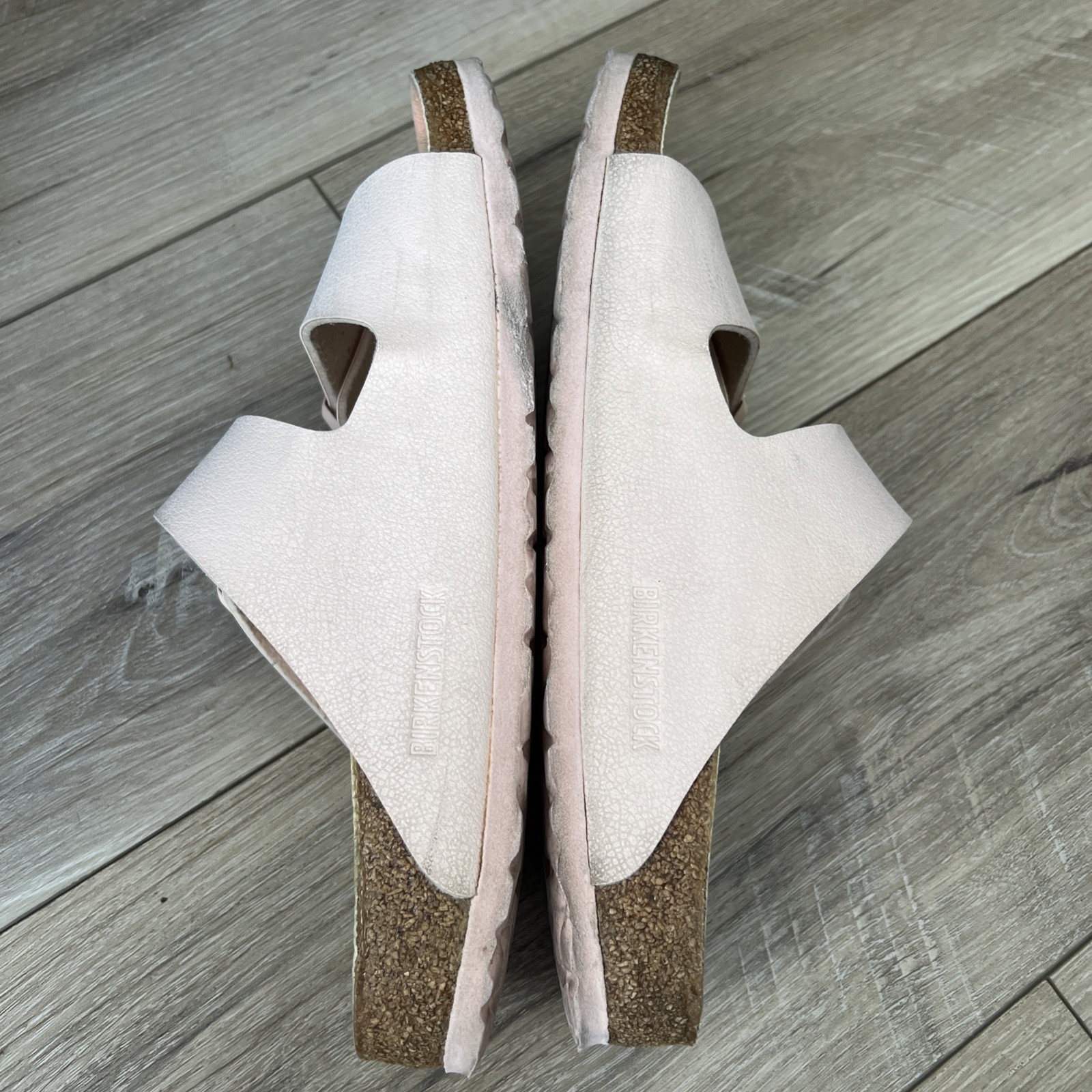 Birkenstock Arizona Vegan Sandal Slides Birko Flor Nubuck Light Rose Pink 9 N 40