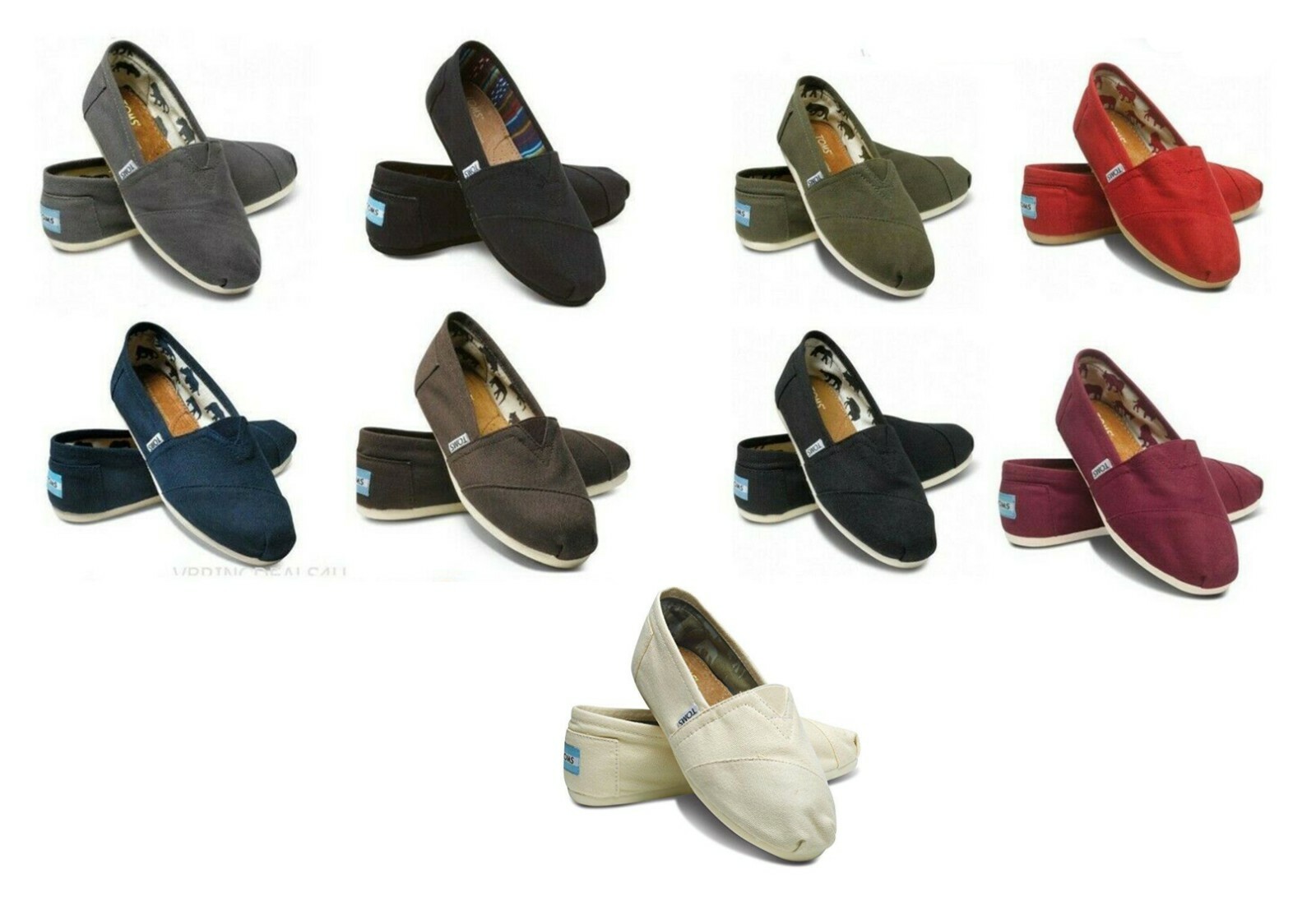 100% TOMS CLASSIC WOMEN CANVAS SHOES, BRAND . ALL SIZES G1N