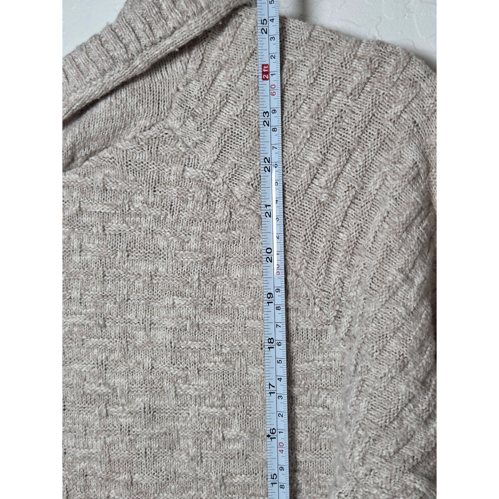 Outpost Makers Mens Medium Oatmeal Marl Textured Knit Hooded Sweater Pullover