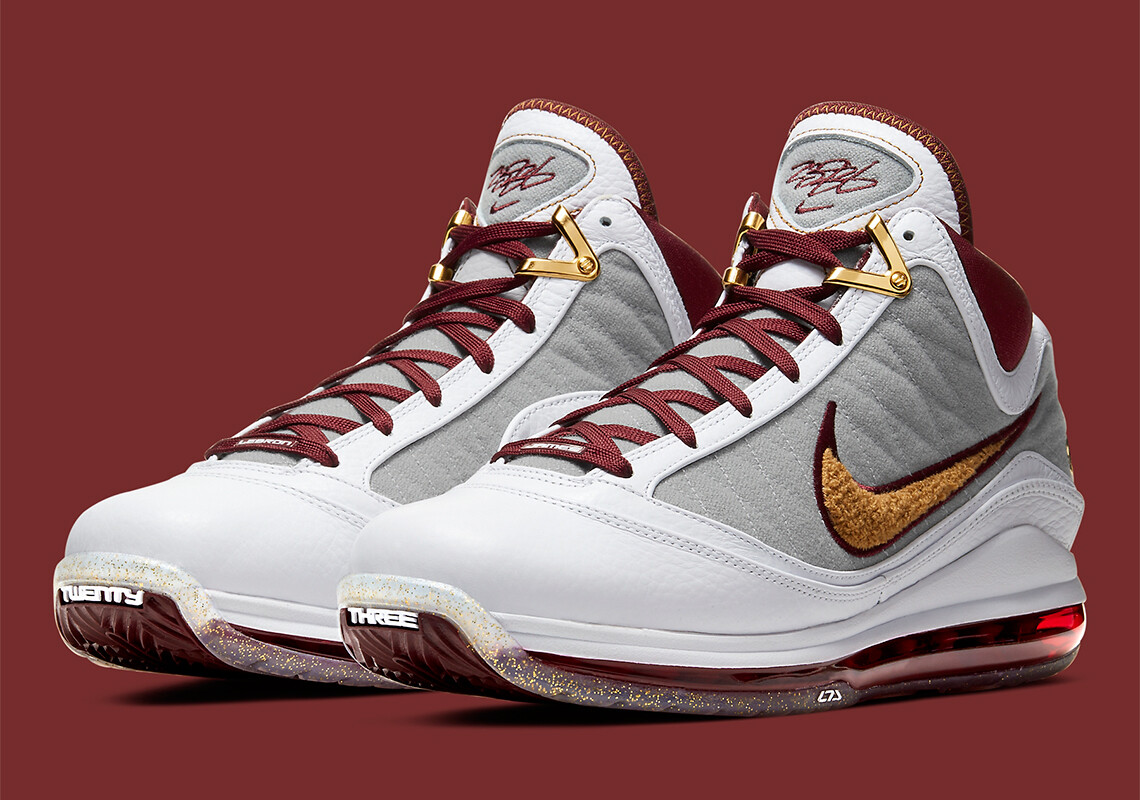 2020 Nike LeBron 7 VII QS MVP size 14. White Gold Maroon. Cavs. CZ8915-100.
