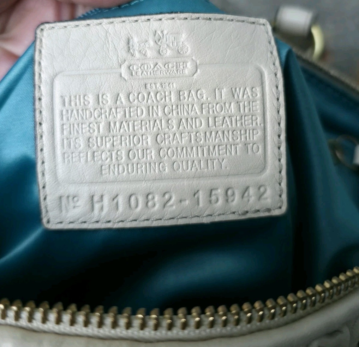 Coach Madison Sophia Gathered Leather Shoulder Bag Satchel Cream Parchment Beige