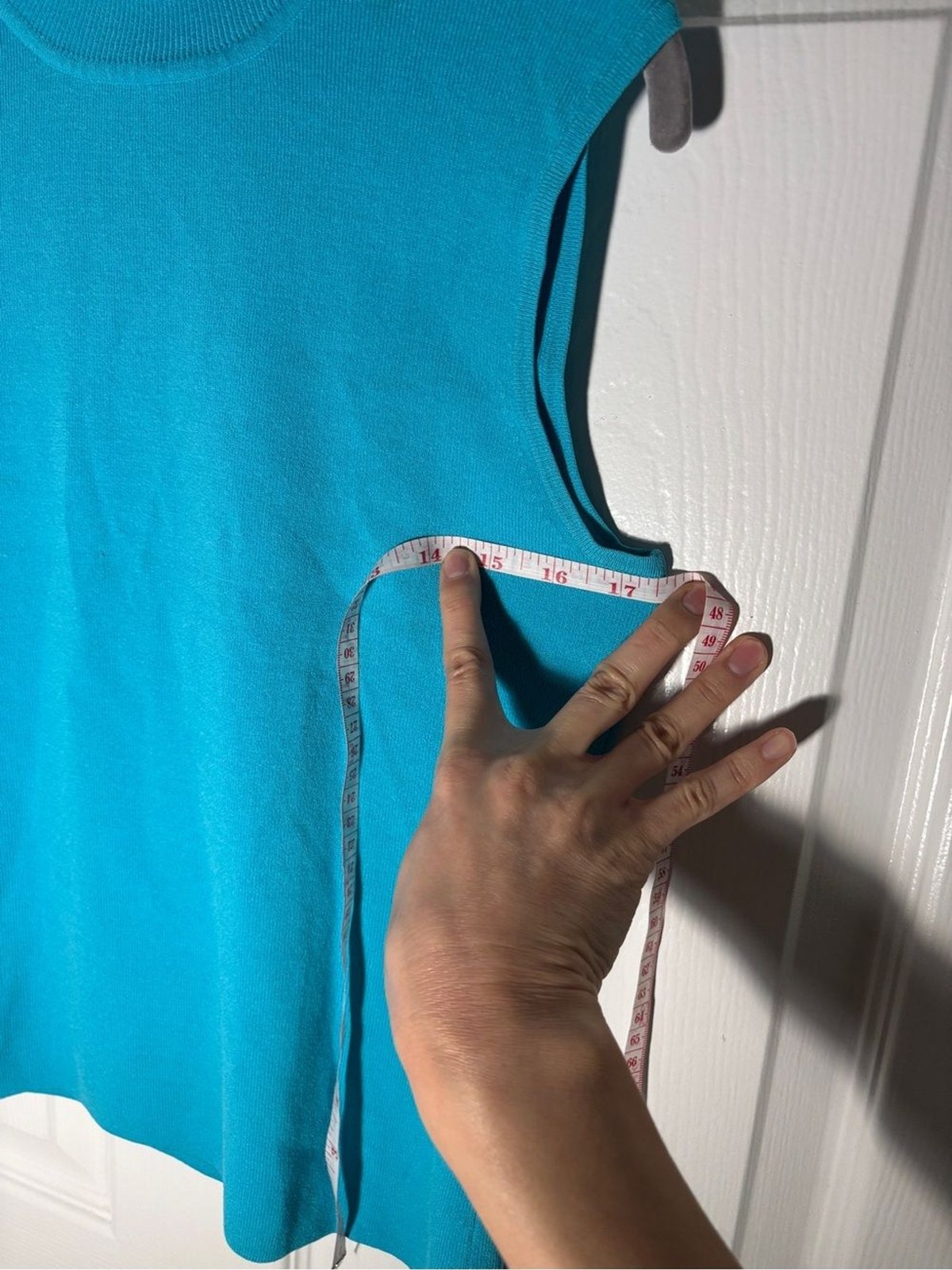 Cable & Gauge Aqua Mock Neck Sleeveless Sweater Knit Top Size S