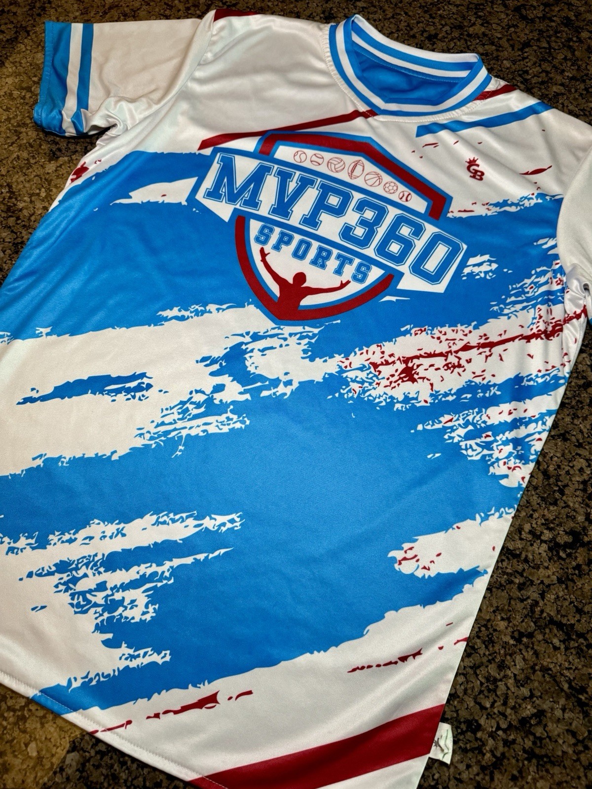 Game Breaker MVP 360 Reversible Sports Jersey V-Neck SMALL Multi Blue White Red