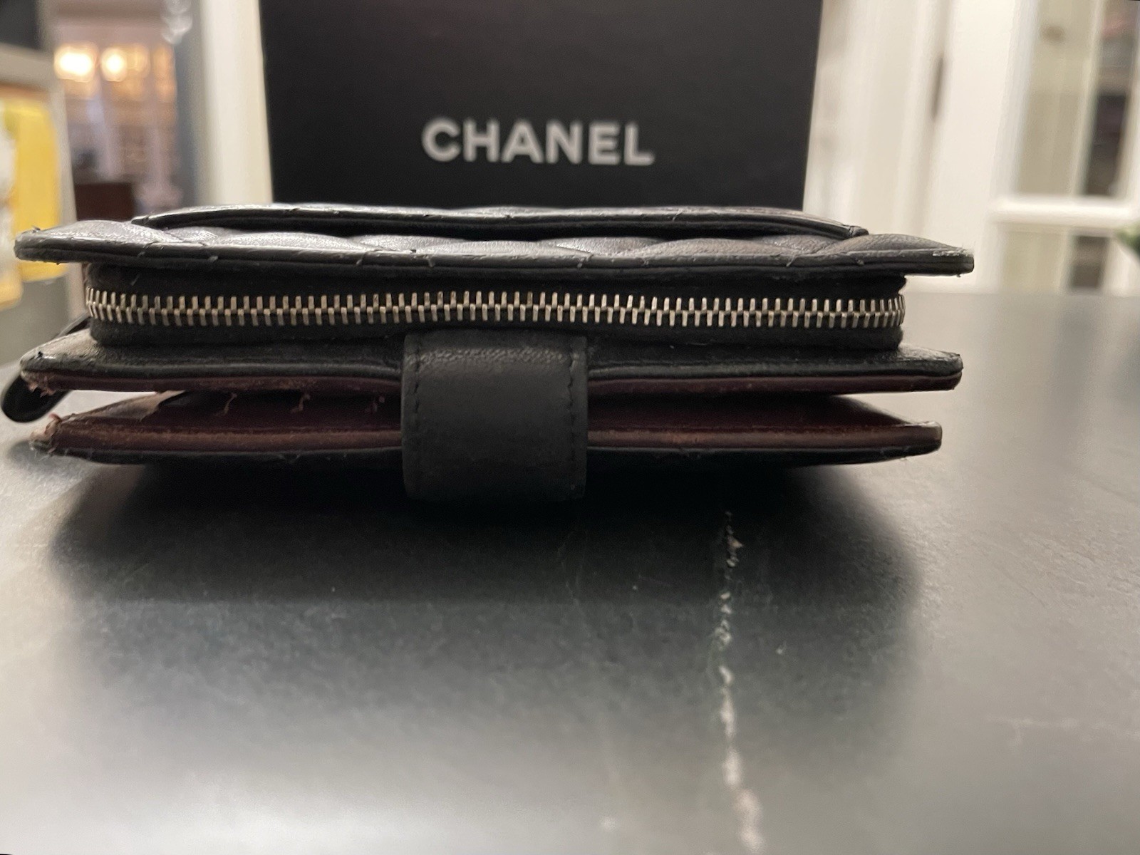 Chanel Bifold Matelasse Wallet~ Soft Black Lambskin~Silver~Box/ID Card