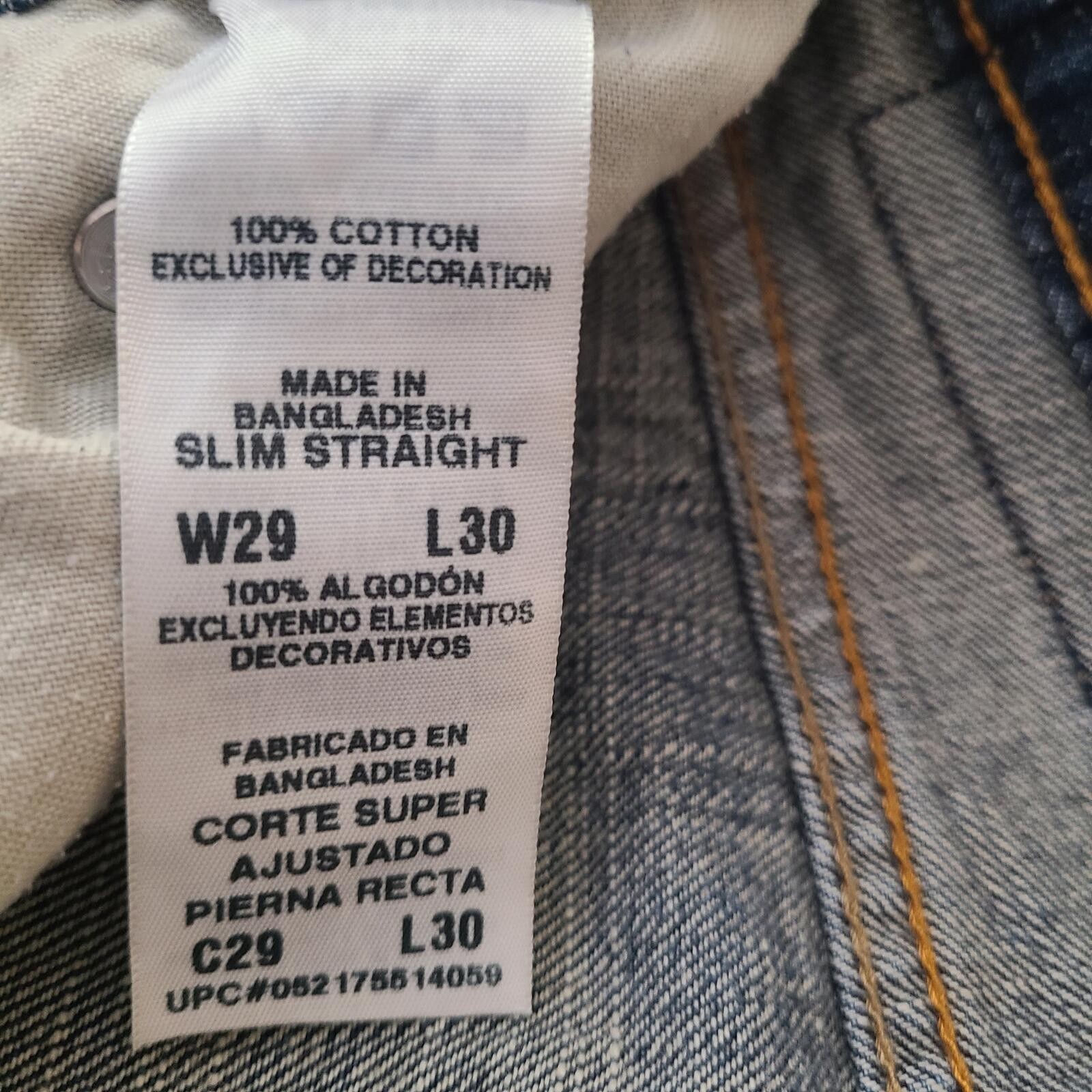 Levis Signature Slim Straight Fit Jeans 29×30 Men Youth Teen