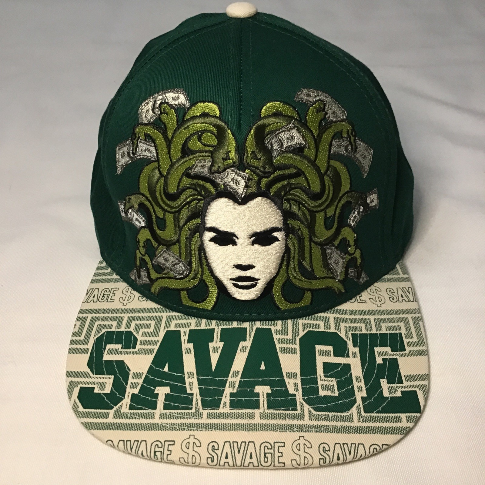 Top Level Medusa Money Dollars Savage Embroidered Snapback Cap Hat 100% Cotton