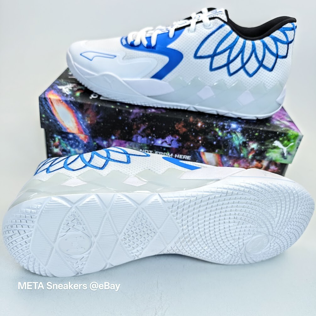 Puma MB.01 US 15 Men’s White Blue Black Basketball LaMelo Ball 376941 11 New