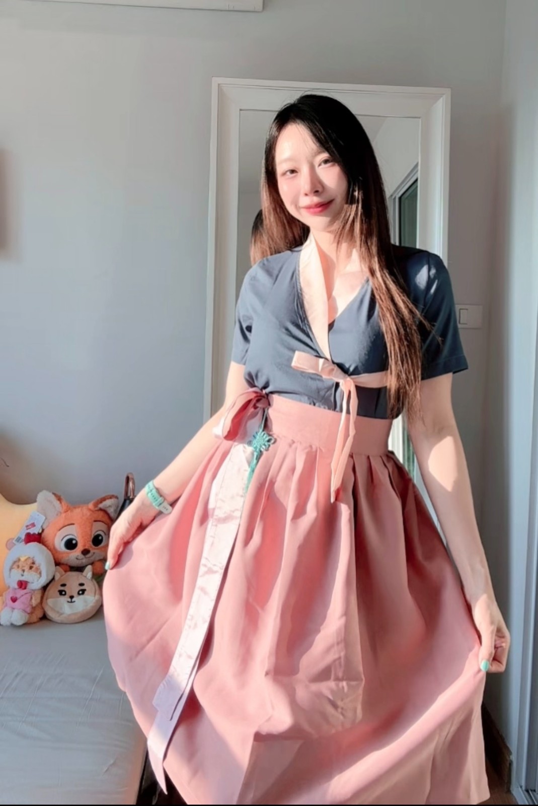 Modern Hanbok Set (Shirt+Skirt+Tassel) Minimal Timeless Design 생활한복 Boraunnii