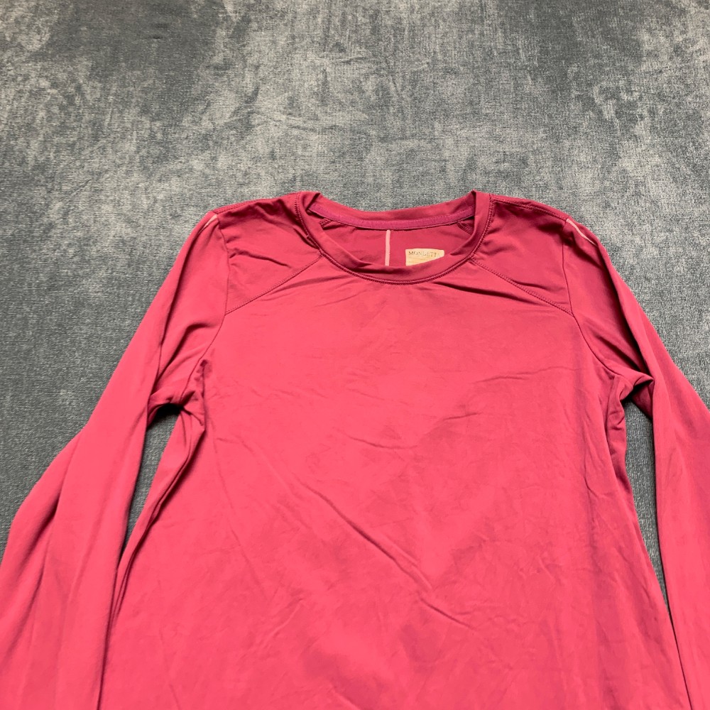 Mondetta Performance Luxury Athletic Top Womens S Pink Stretch Thumbhole Sleeve