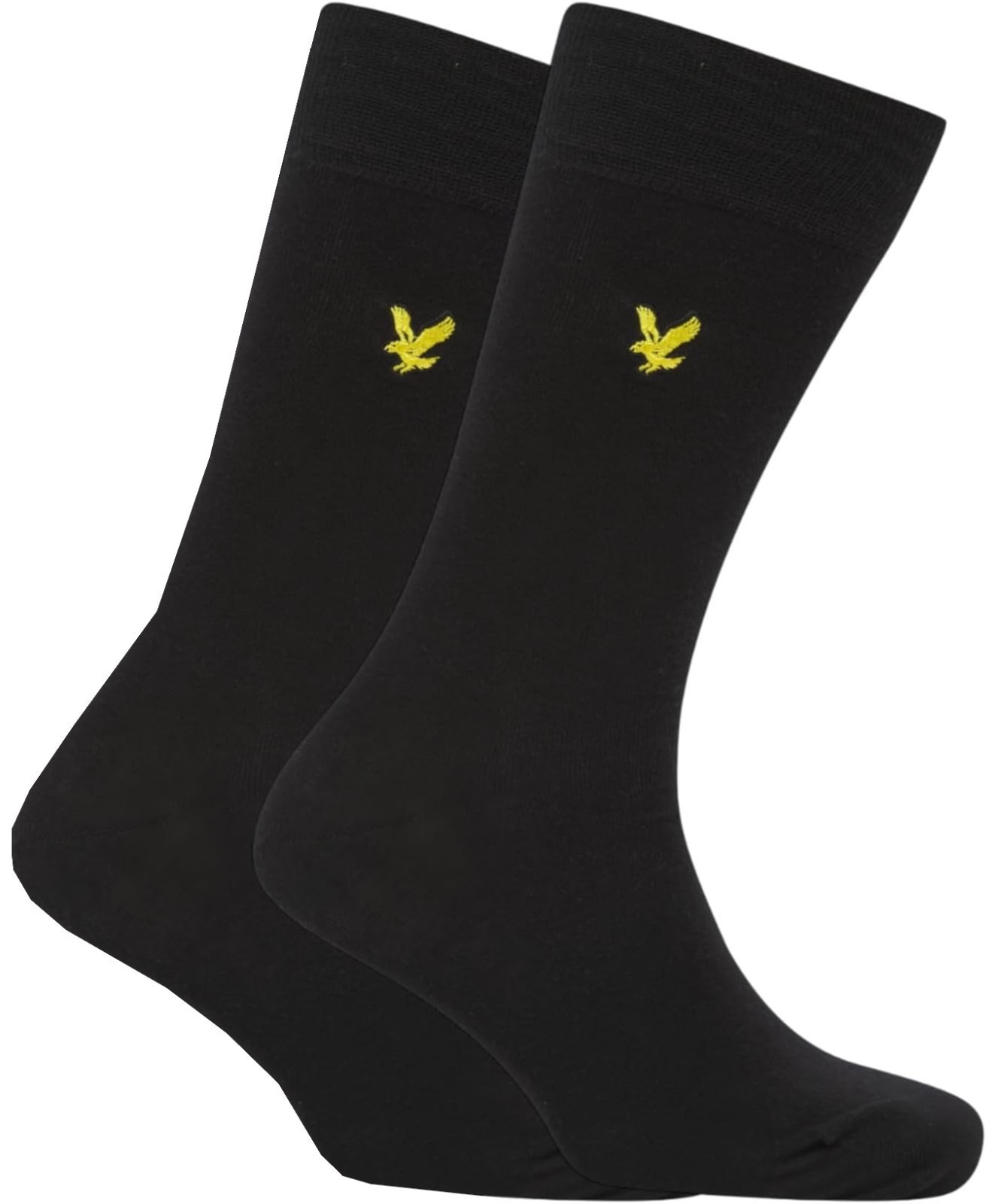 LYLE & SCOTT | Mens Black Solid Plain Logo Socks | One Size UK 7-11 EU 40-46