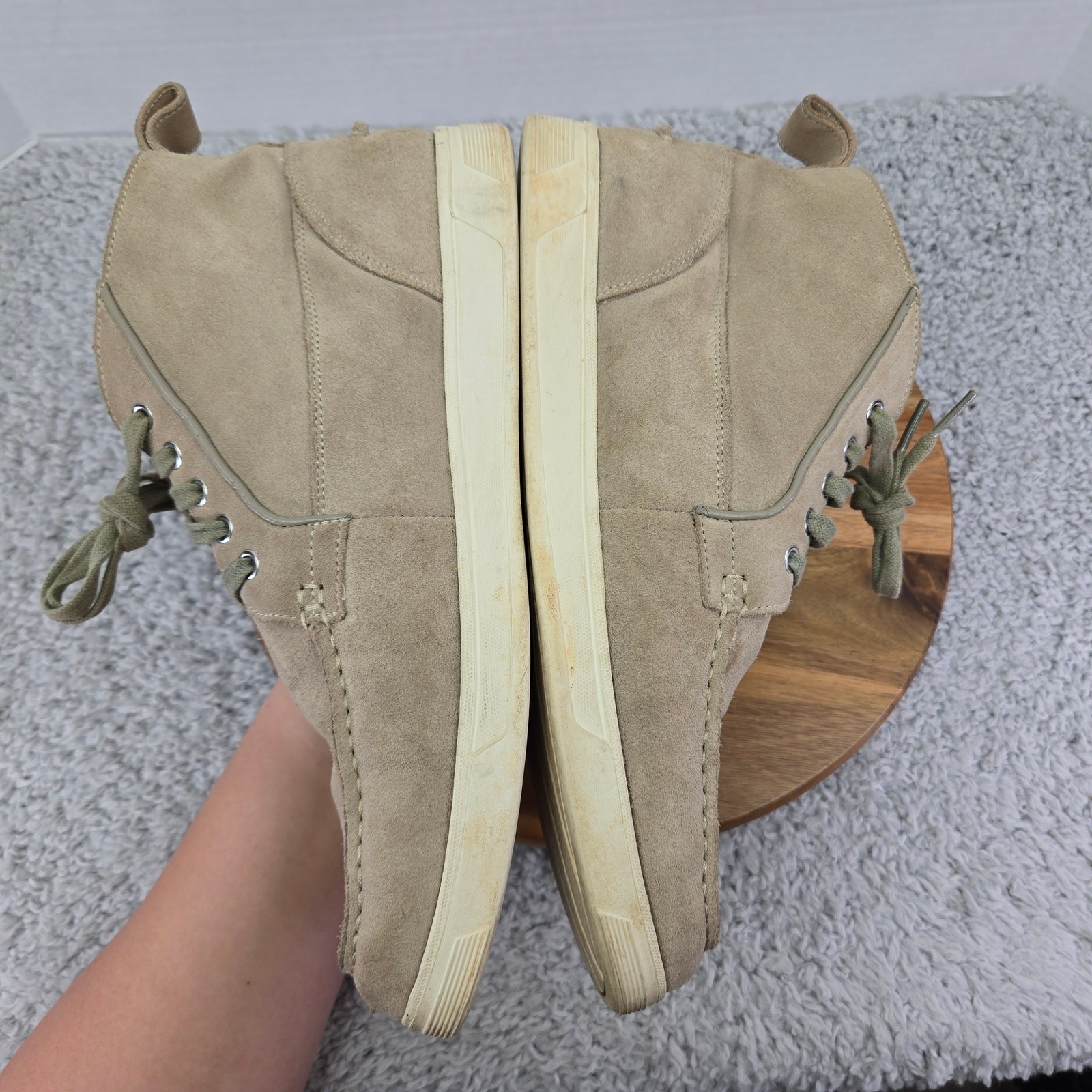 Cole Haan Mens 11M Tan Suede Leather Lace Up Moc Toe Casual Daily Chukka Boots