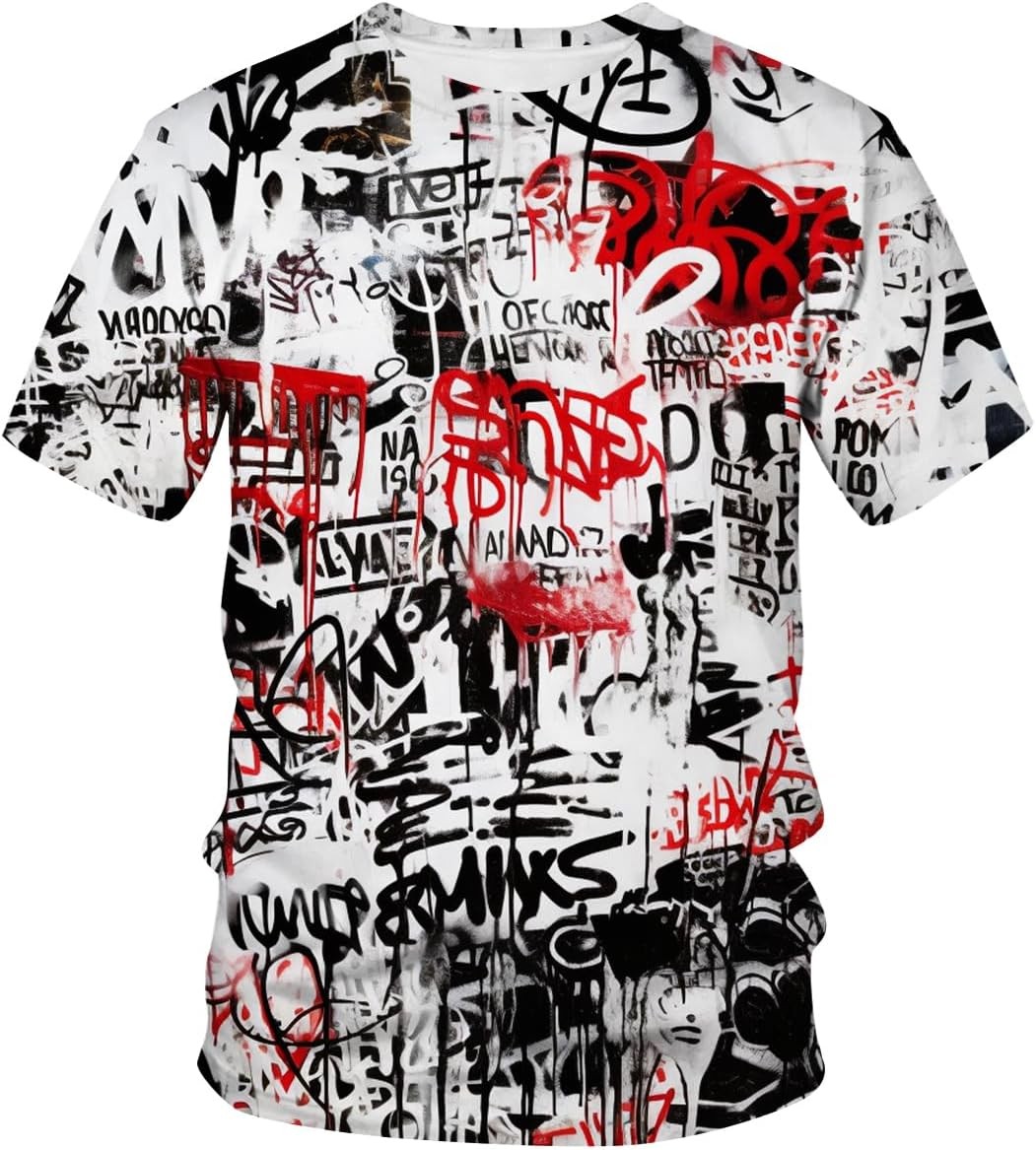 Mens Hip Hop Hipster Crew Neck Short Sleeve T-Shirt
