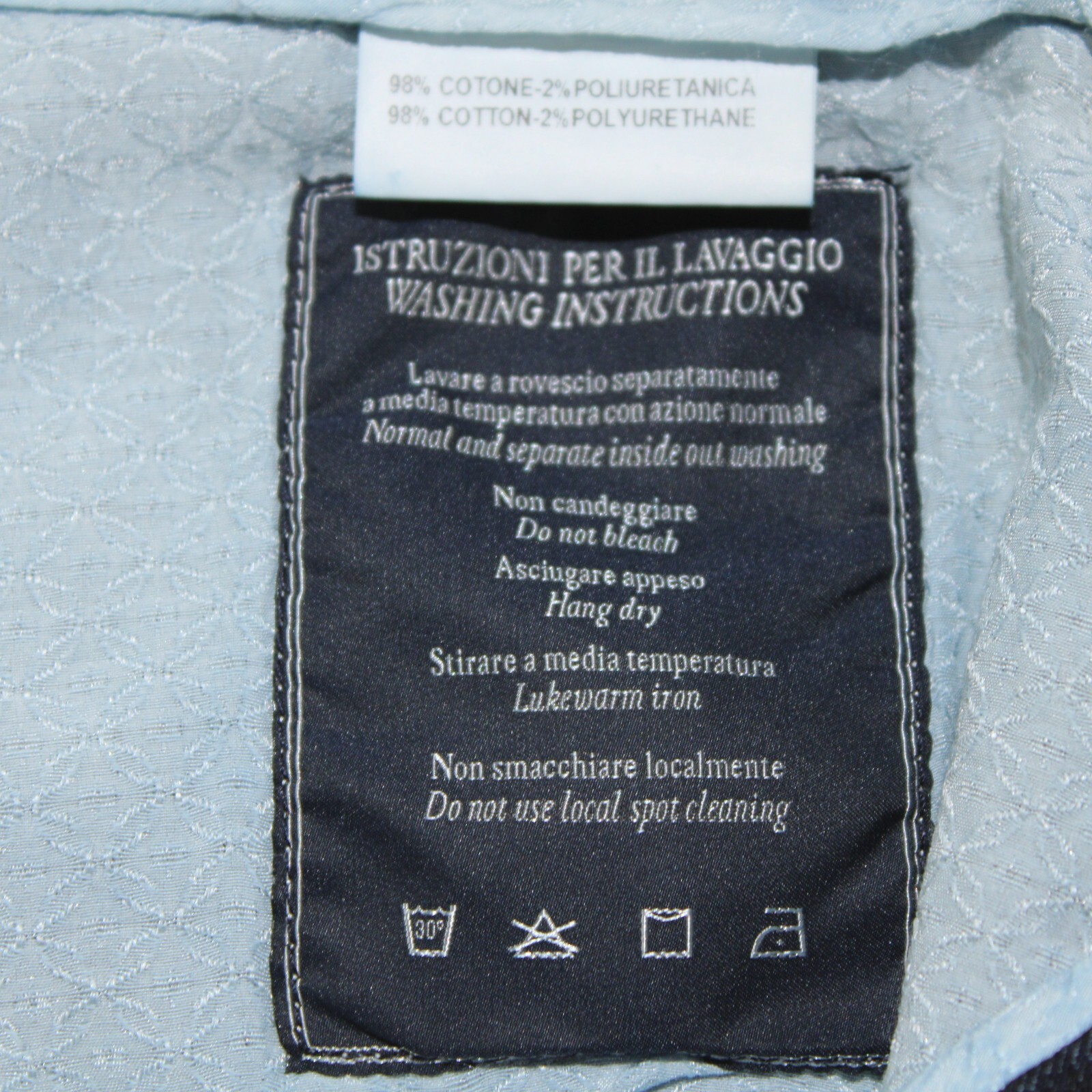Hettabretz NWD Five Pocket Jeans Size 50 (34 US) In Blue Cotton Blend
