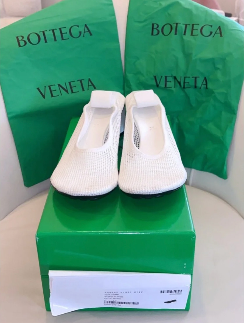 Authentic Bottega Veneta Flex Pump – Optic White (Size 37)