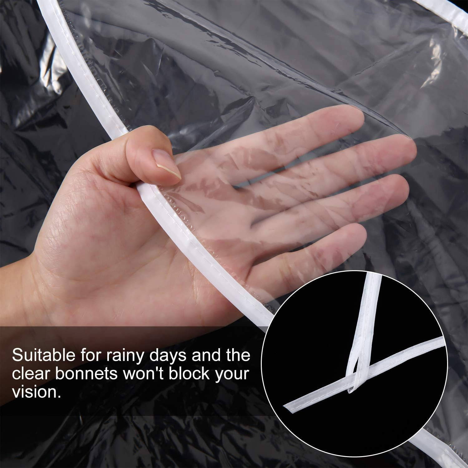 12 Pieces Rain Bonnet with Visor Clear Plastic Waterproof Rain Hats Scarf for Wo