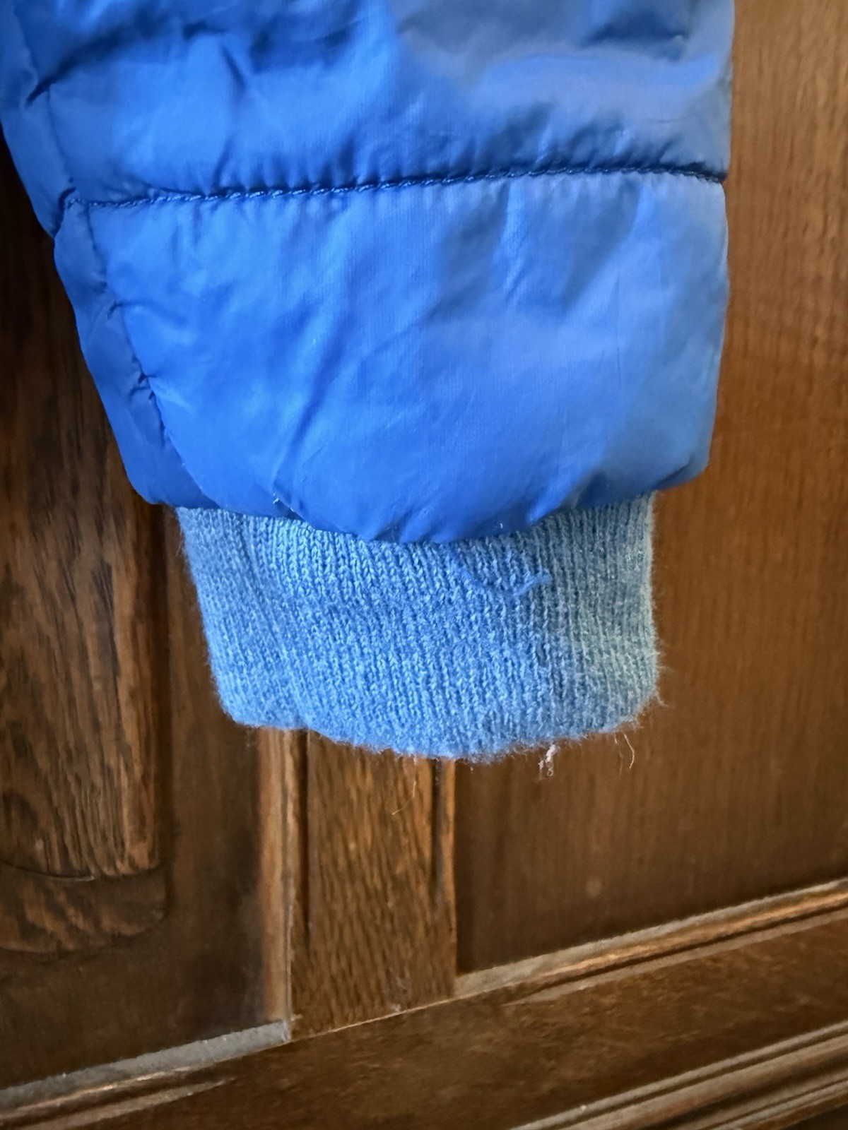 Aviator Nation Jacket Coat 5-Stripe Puffer Jacket Blue Sherpa Collar Small
