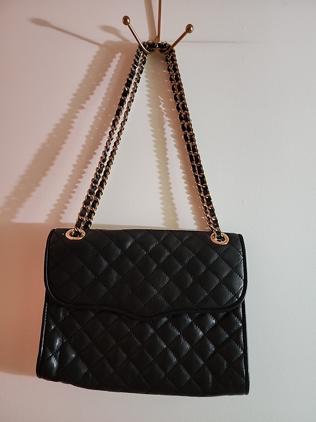 Rebecca Minkoff Quilted Affair Black Leather 11 Inches Shoulder Bag